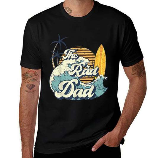 The Rad Dad Big One Surf Birthday Decorations For Daddy Papa  Soft T-Shirt