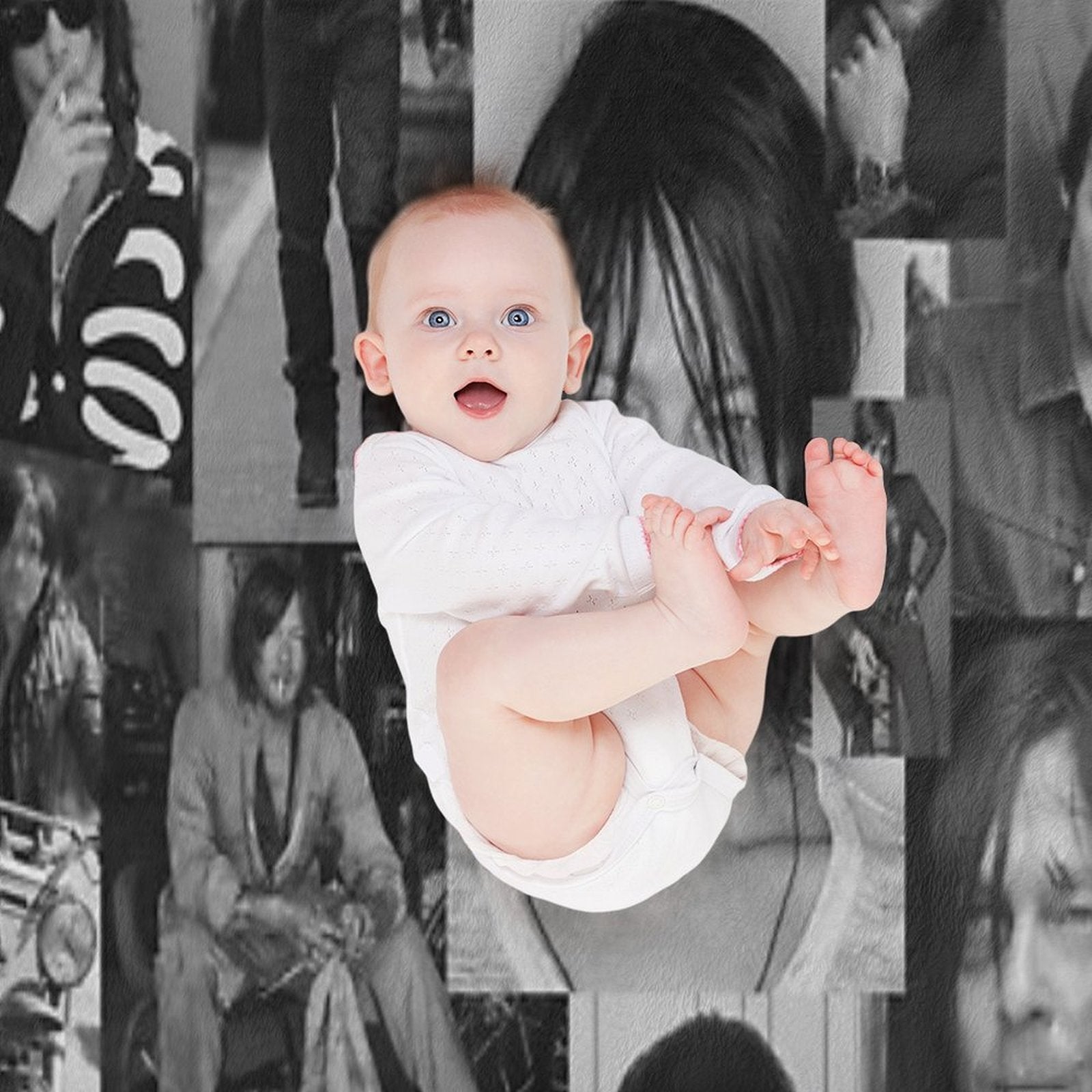 Norman Reedus Black And White Aesthetics Photo Collage Shrink-resistant Throw Blanket