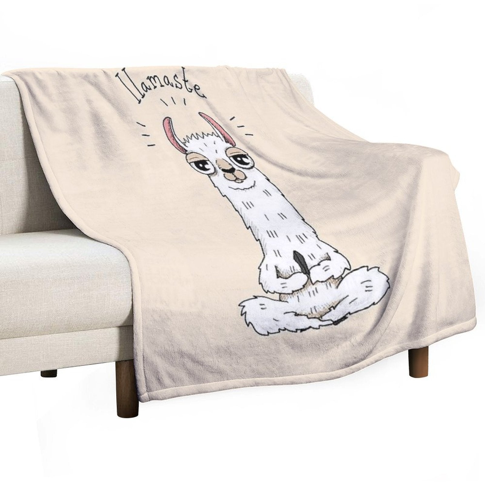 Llama Yoga Pose with Llamaste Quick-dry Throw Blanket