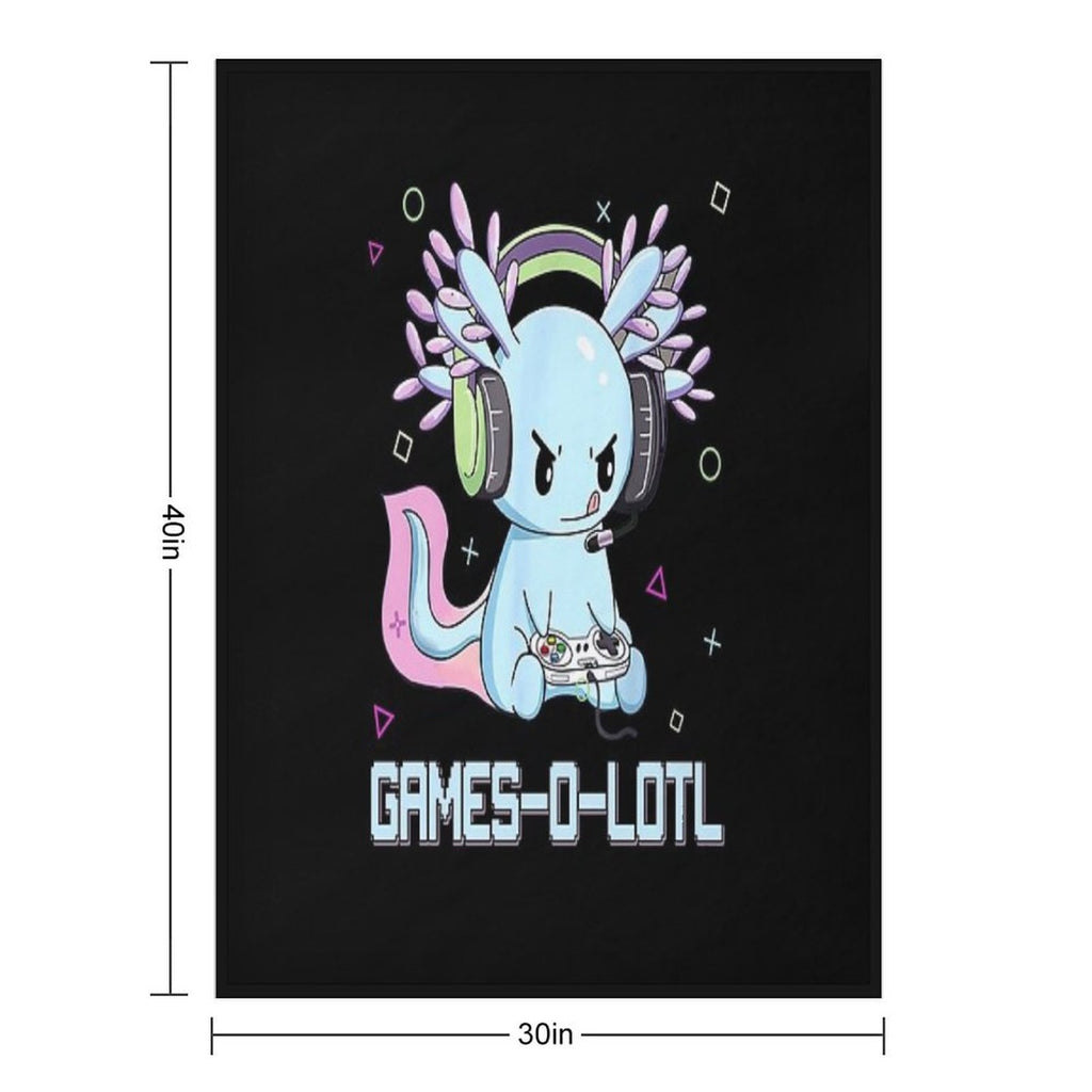 Gamesolotl Axolotl Video Gamer Kawaii Pastel Goth Anime Shrink-resistant Throw Blanket
