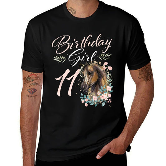 11th Birthday Girl Horse Lover 11 Years Old Bday  Slim-fit Cut T-Shirt