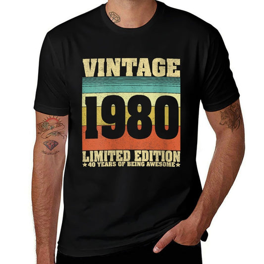 Womens Vintage 1980 Clothes 40 Years Old Retro 40th Birthday Gifts  Breathable T-Shirt