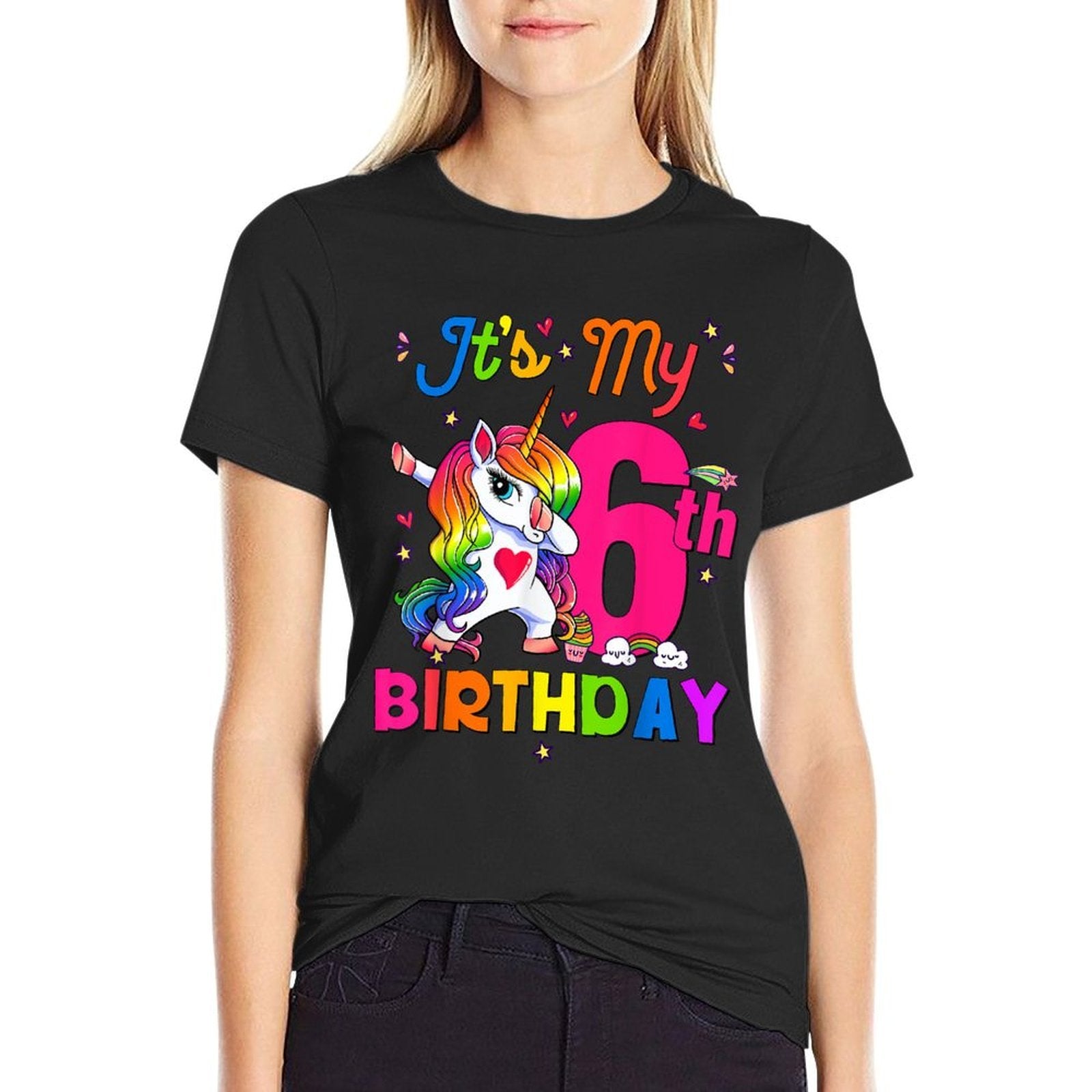 6 Years Old Unicorn It's My 6th Birthday Girl Party  Eco-friendly Material T-Shirt