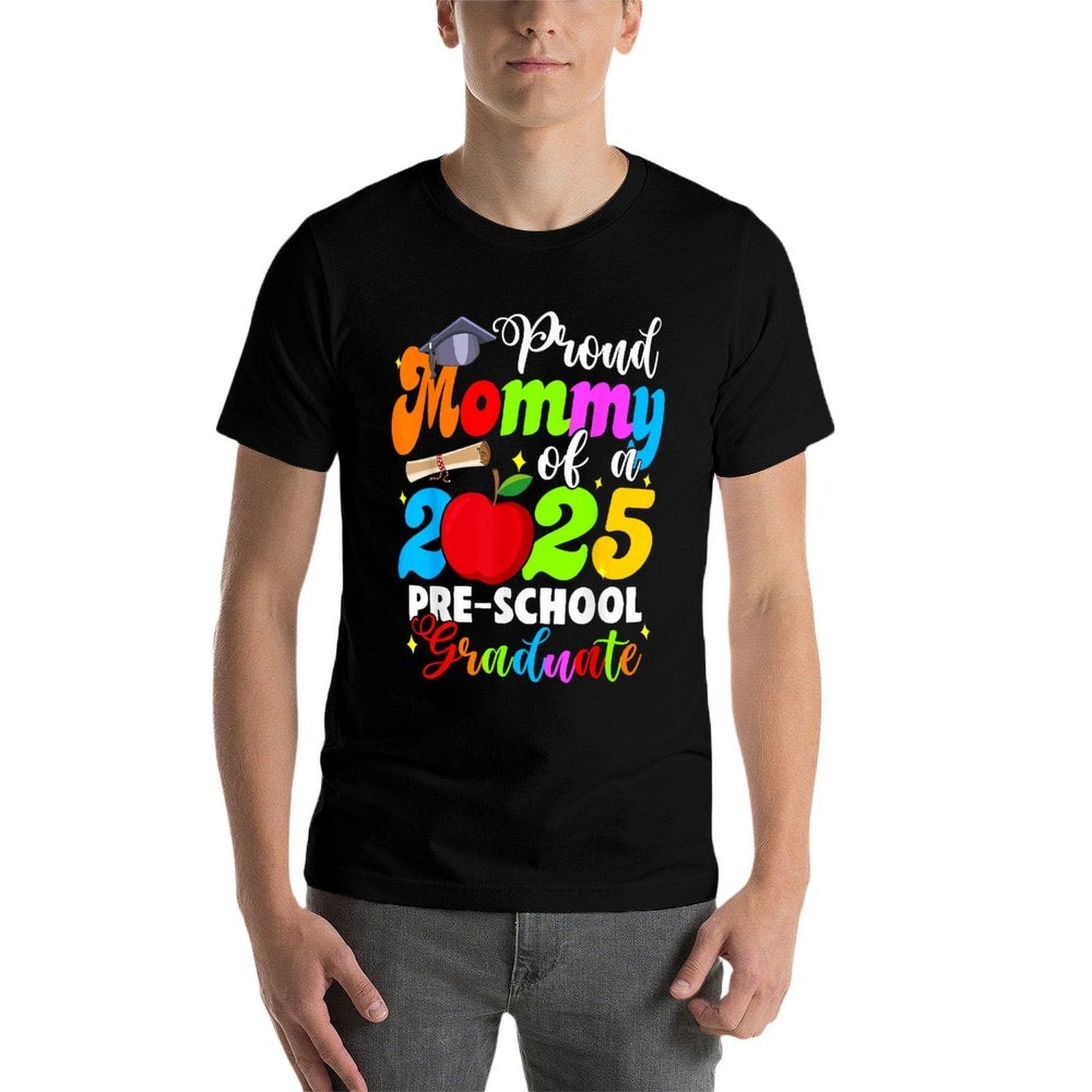 Proud Mommy Of 2025 Pre-school Graduate Graduation Pre-K  Heathered Texture T-Shirt