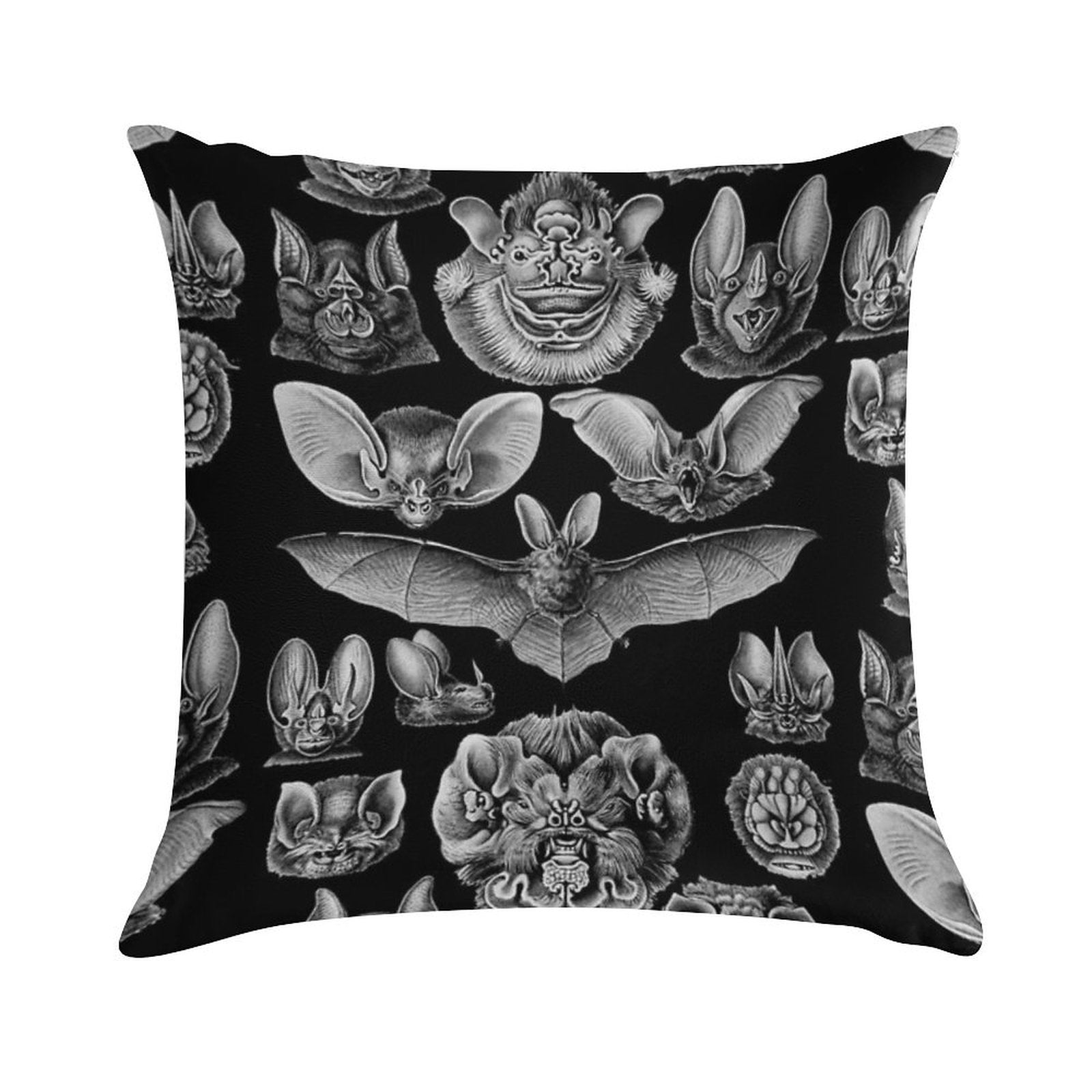 1904 Haeckel Chiroptera Soft Shrink-Resistant Throw Pillow