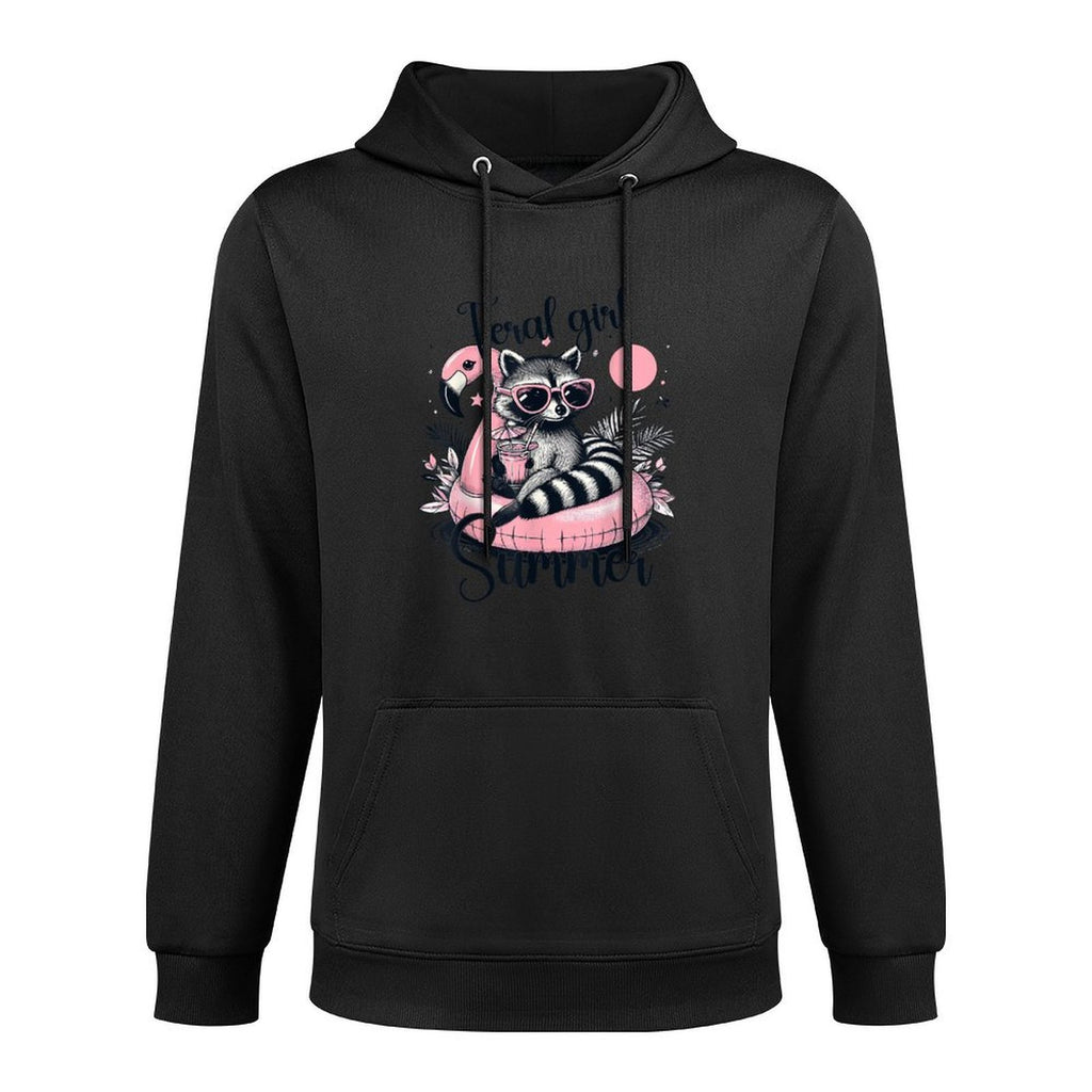 Feral Girl Funny Meme Raccoon Summer Vacation Hawaii Beach Moisture-Wicking Hoodie