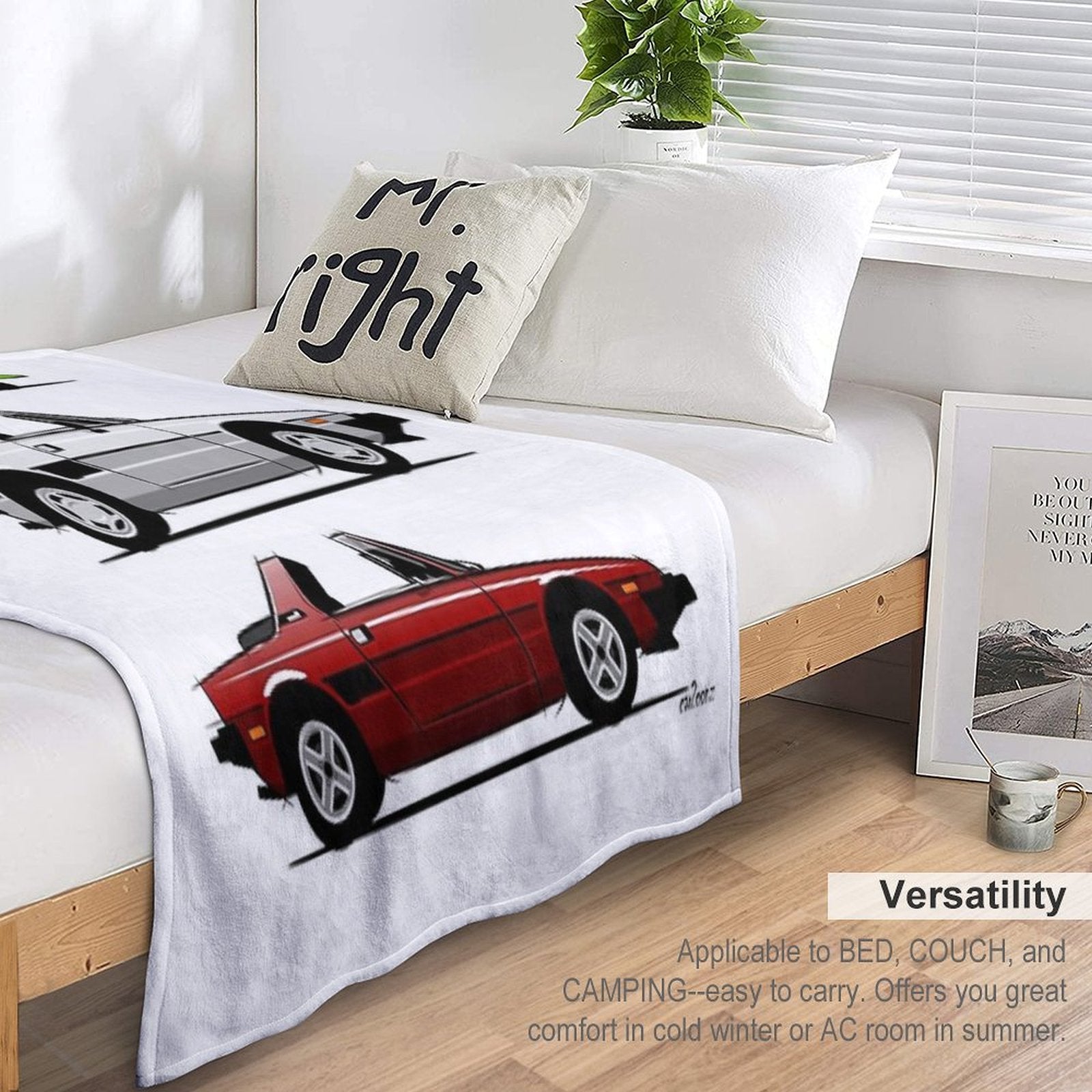 Fiat X19 with Open Roof Wrinkle-free Throw Blanket