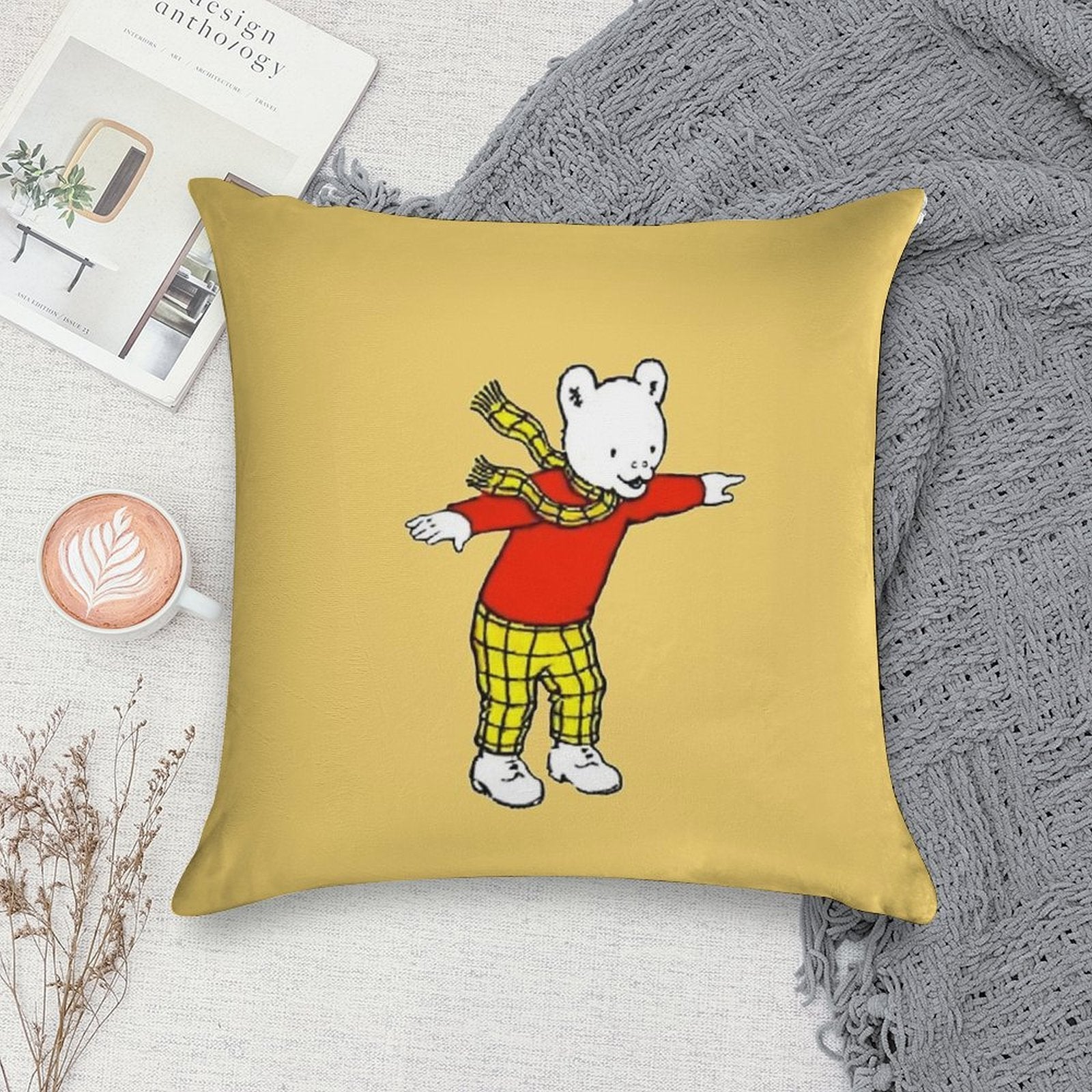 Rupert Bear Soft Reinforced Edging Throw Pillow