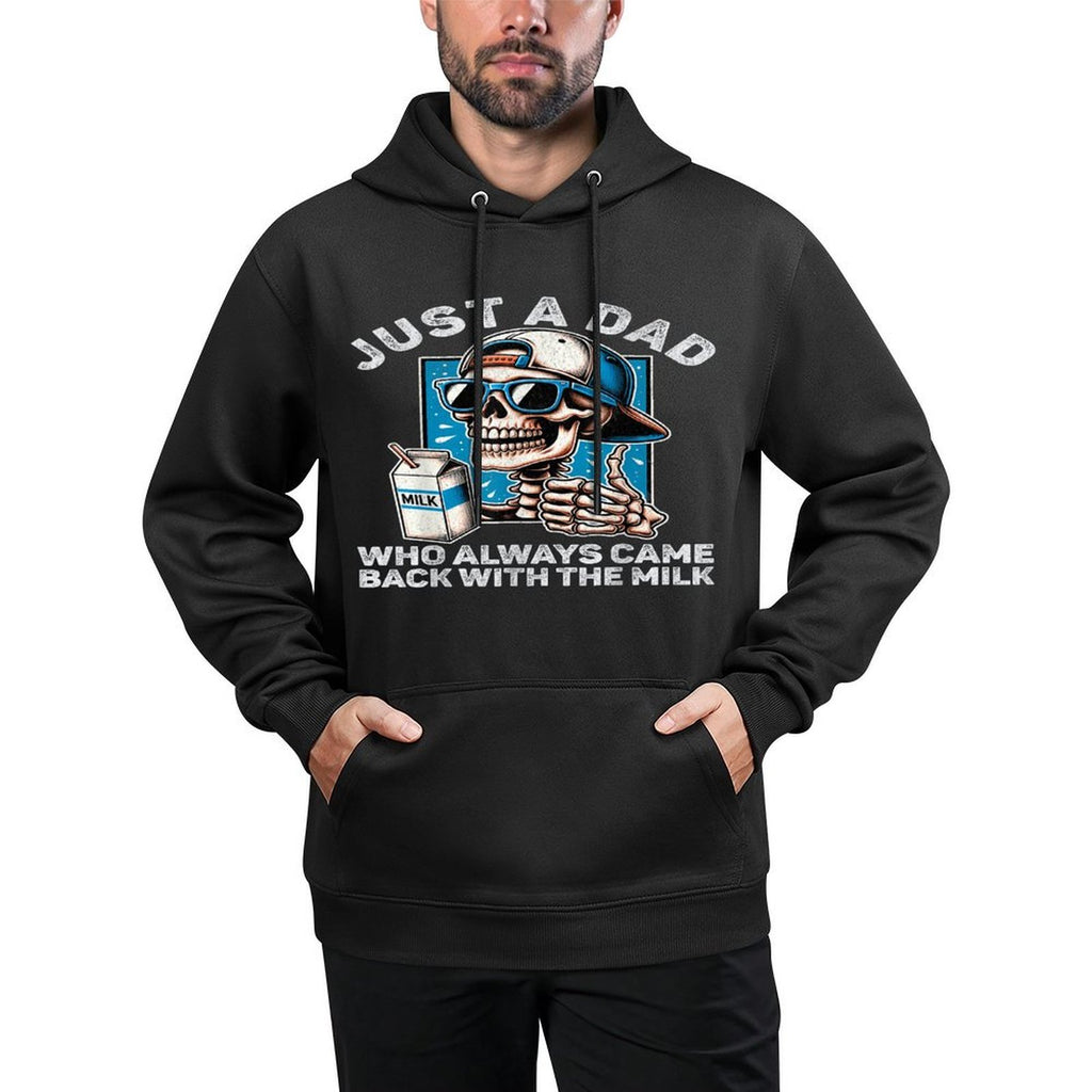 Just A Dad Who Always Came Back With The Milk Funny Fathers Pilling-Resistant Hoodie