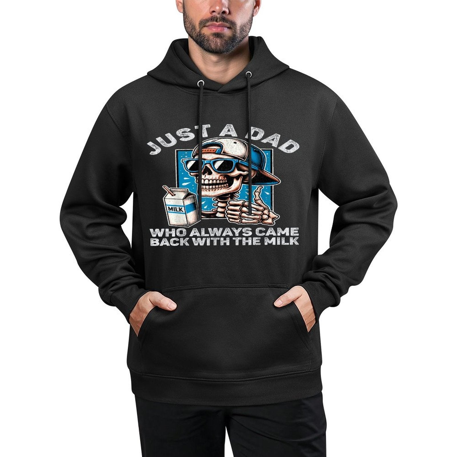 Just A Dad Who Always Came Back With The Milk Funny Fathers Pilling-Resistant Hoodie