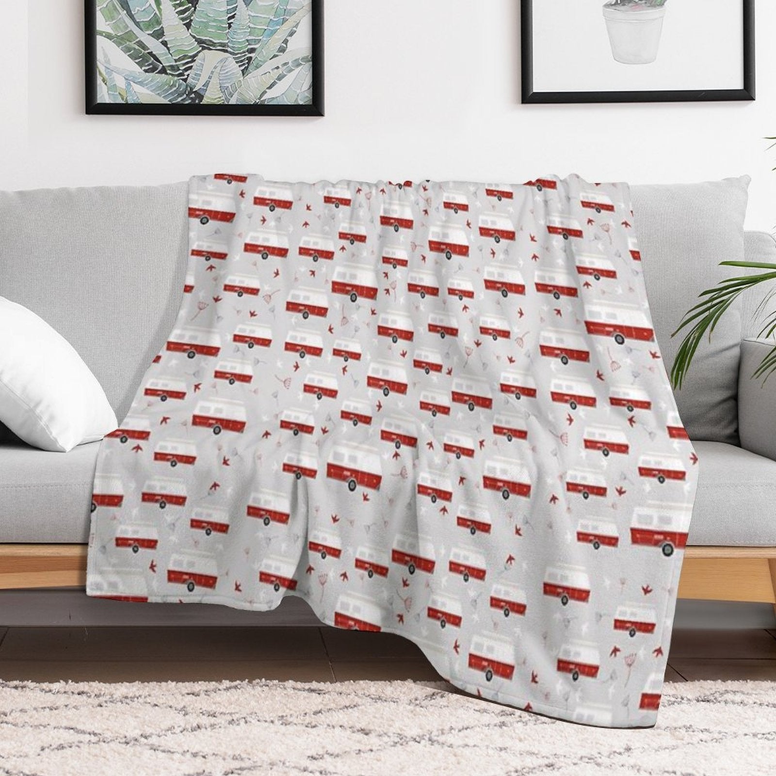 Rockabilly Pattern Velvety-soft Throw Blanket
