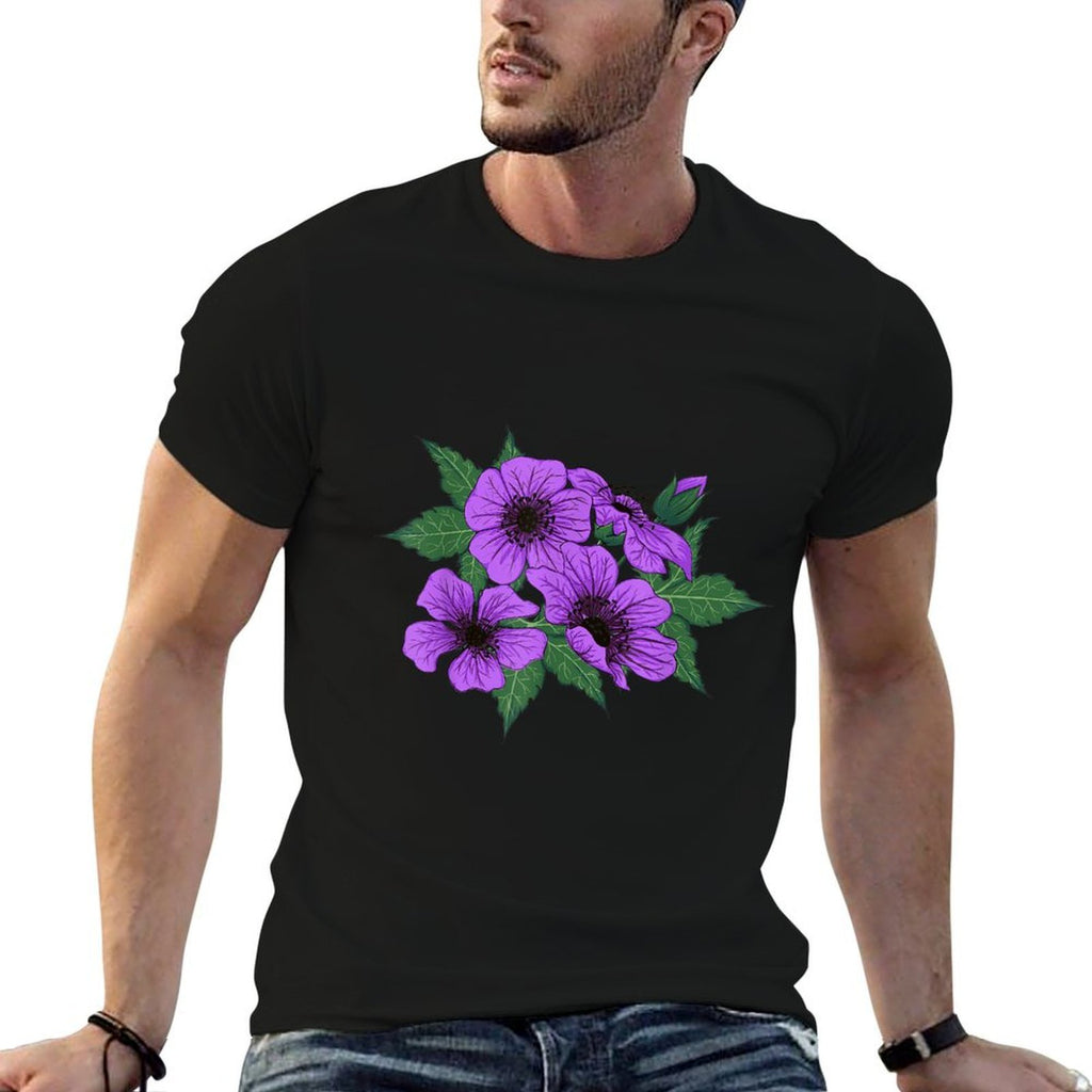 Purple Petunia Flower Botanical Art  Vintage-inspired T-Shirt