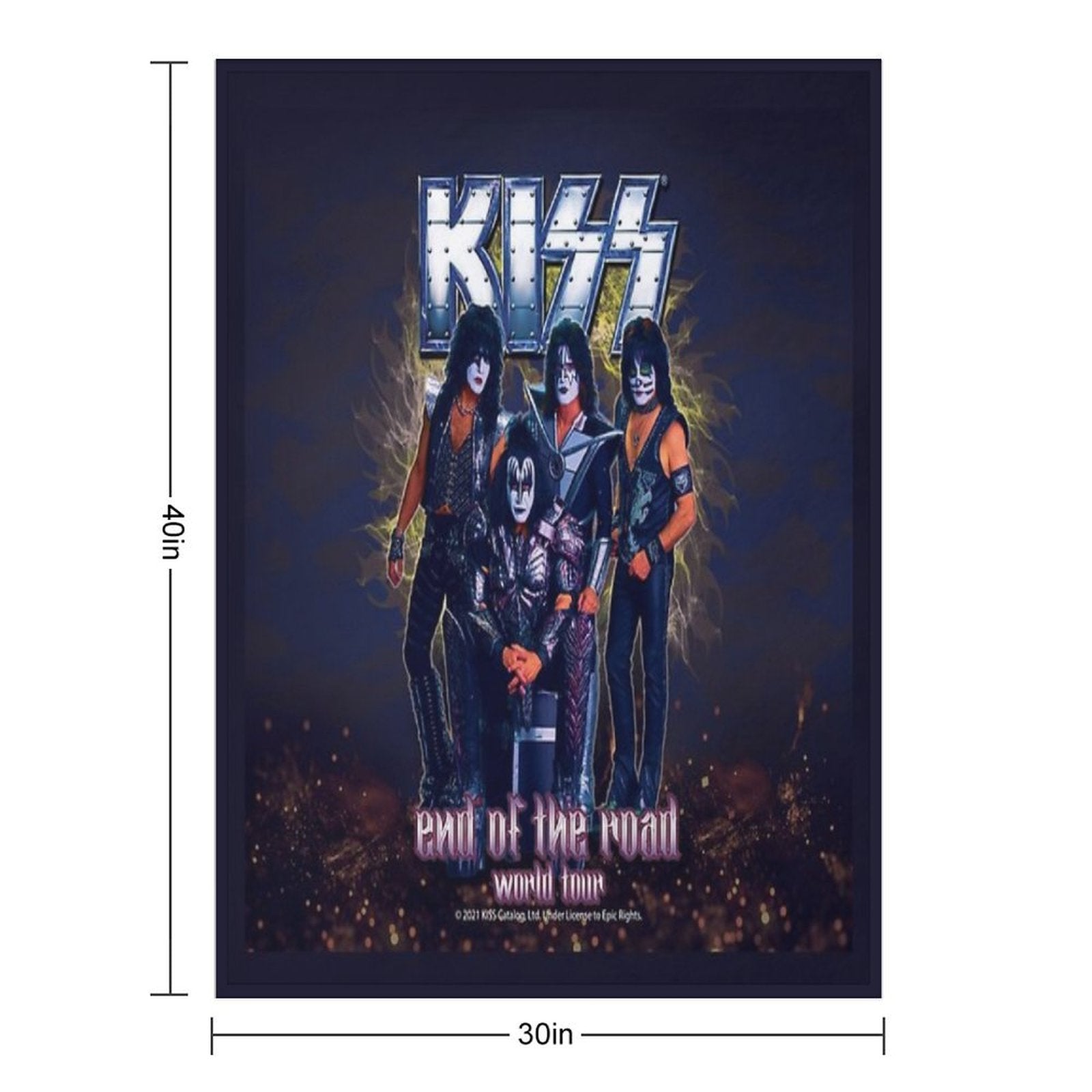 KISS Band-End of The Road World Tour Plush Throw Blanket