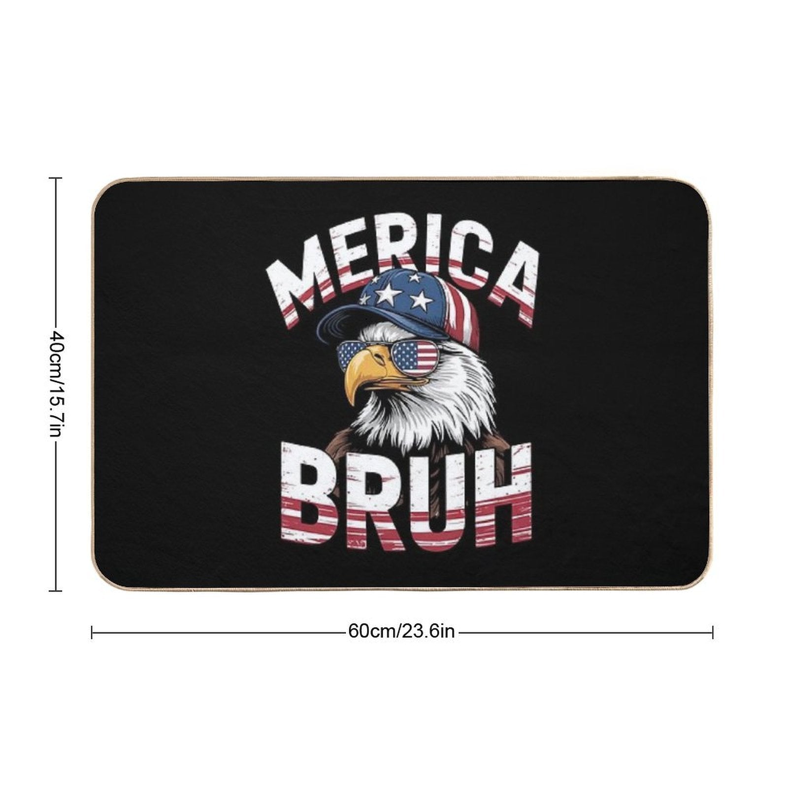 Bruh Fourth 4th Of July Eagle American Patriotic  Fade-Resistant Bath Mat