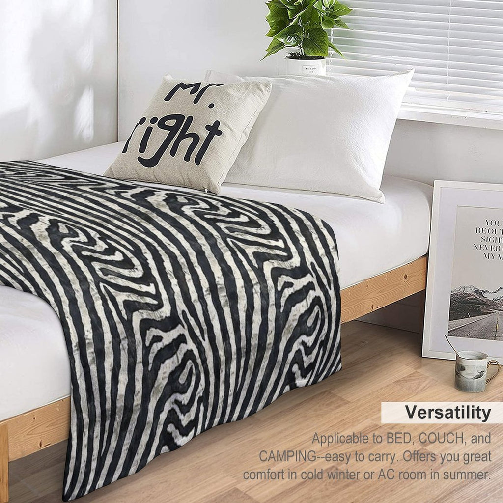 Bold Black And White Animal Stripes Anti-pilling Throw Blanket