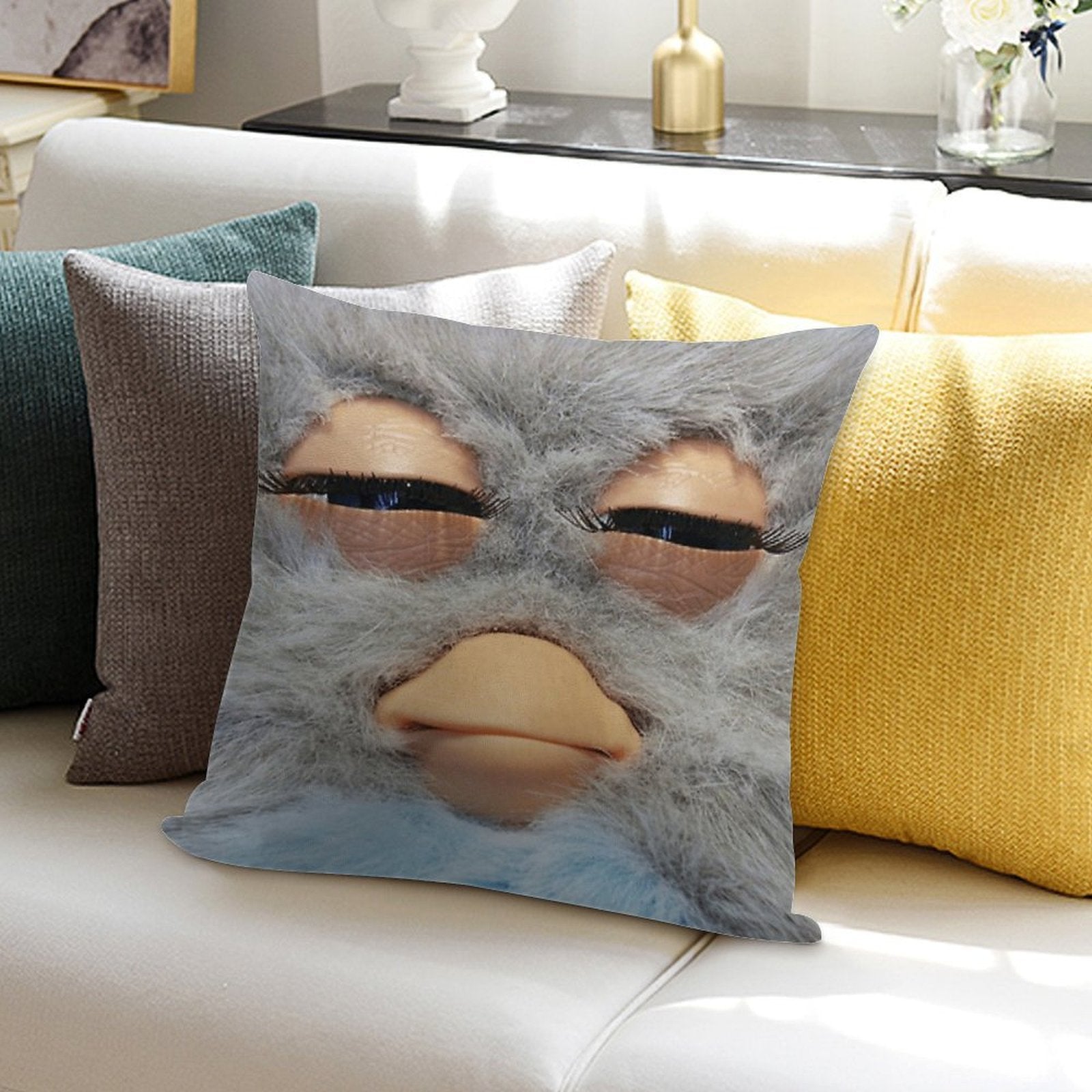 Furby Soft Reinforced Edging Throw Pillow