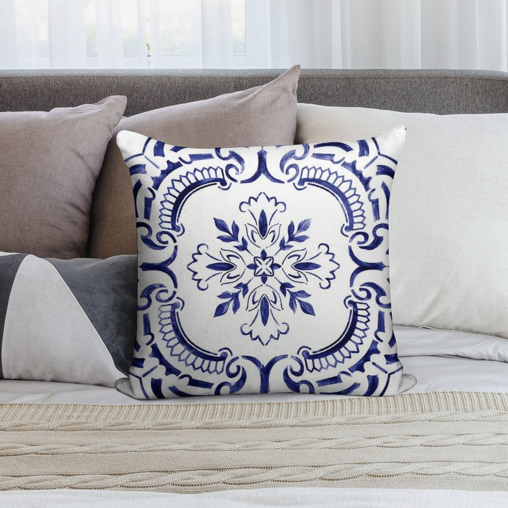 Portuguese Tile - Exclusive Design Soft Anti-Pilling Throw Pillow