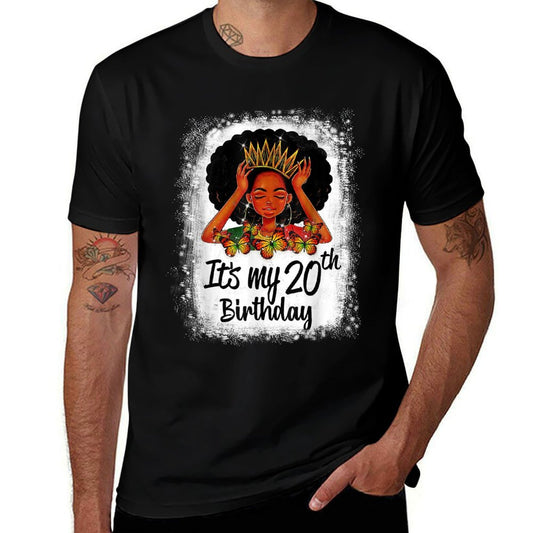 20 Years Old Black Melanin Women Girl It's My 20th Birthday  Stretchy T-Shirt