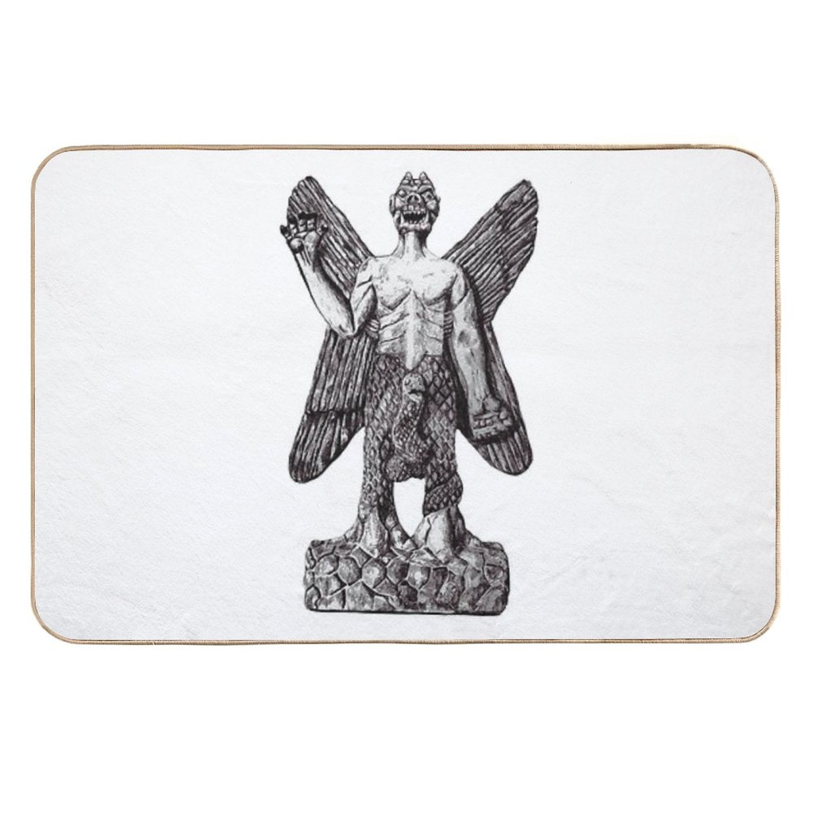 Pazuzu Stone Figure  Stain-Proof Bath Mat