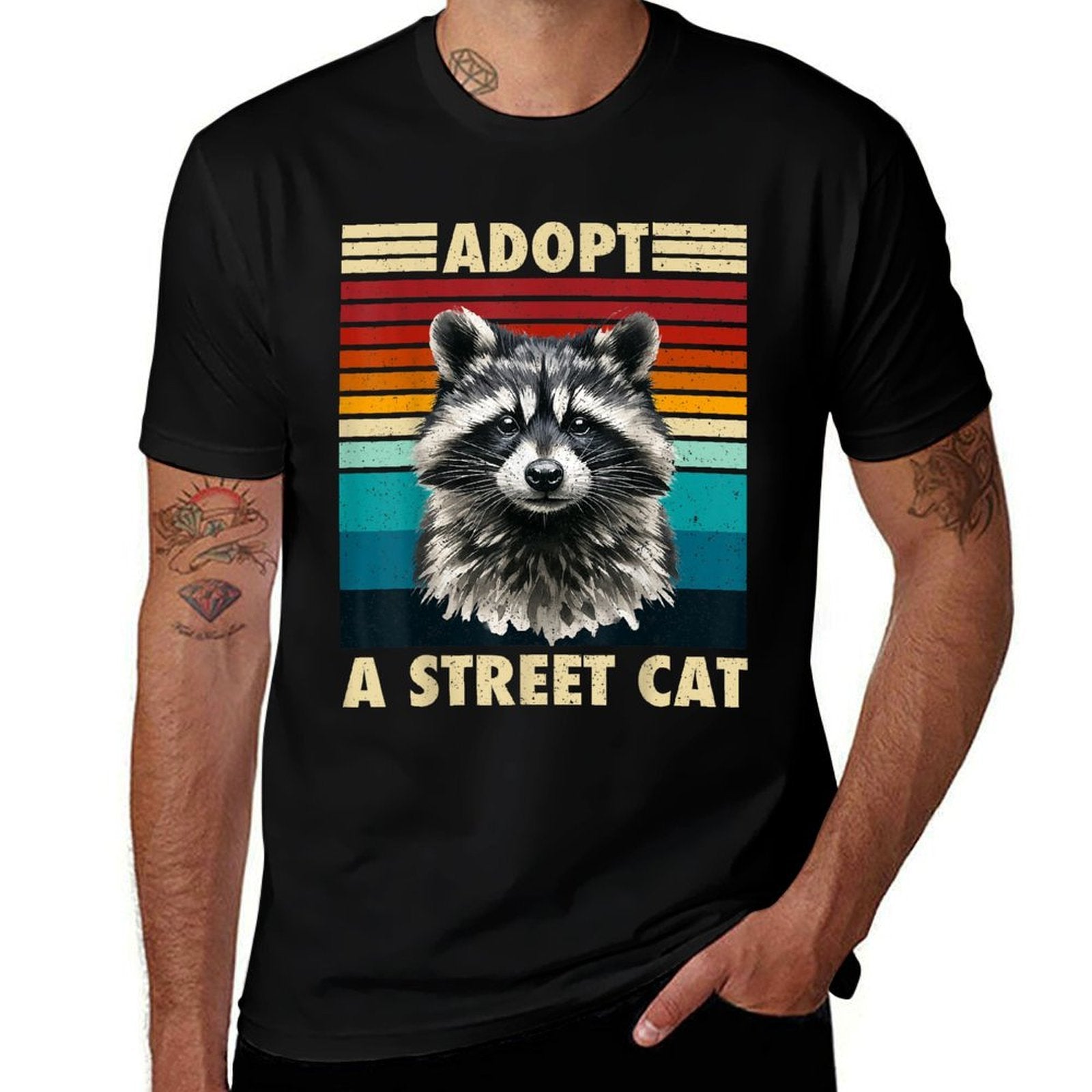 Raccoon Vintage Retro Racoon Gifts For Women Men Kid Funny  Soft T-Shirt