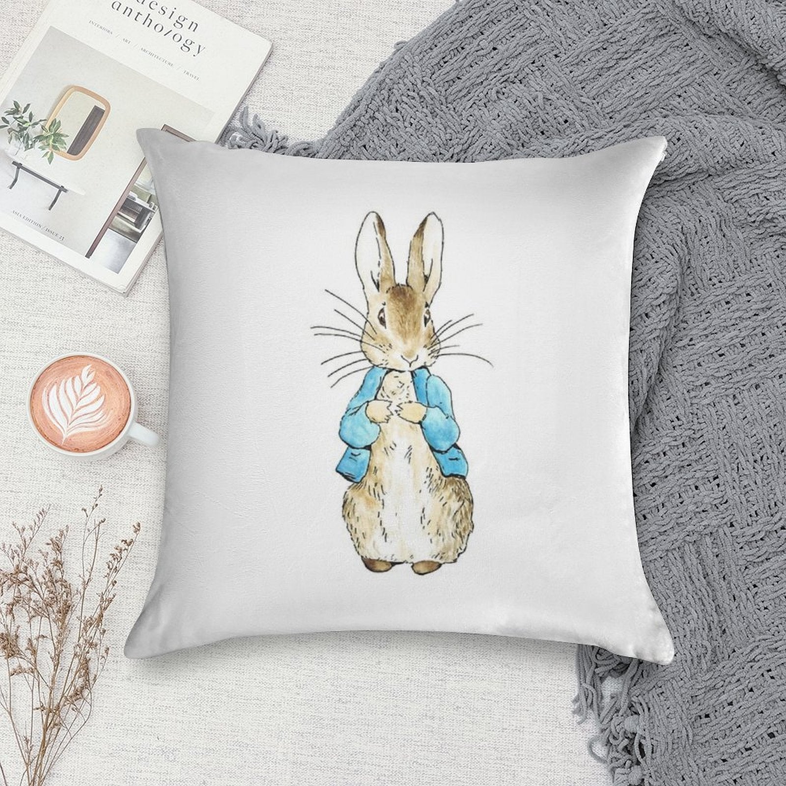 Peter Rabbit - Beatrix Potter Soft Anti-Pilling Throw Pillow