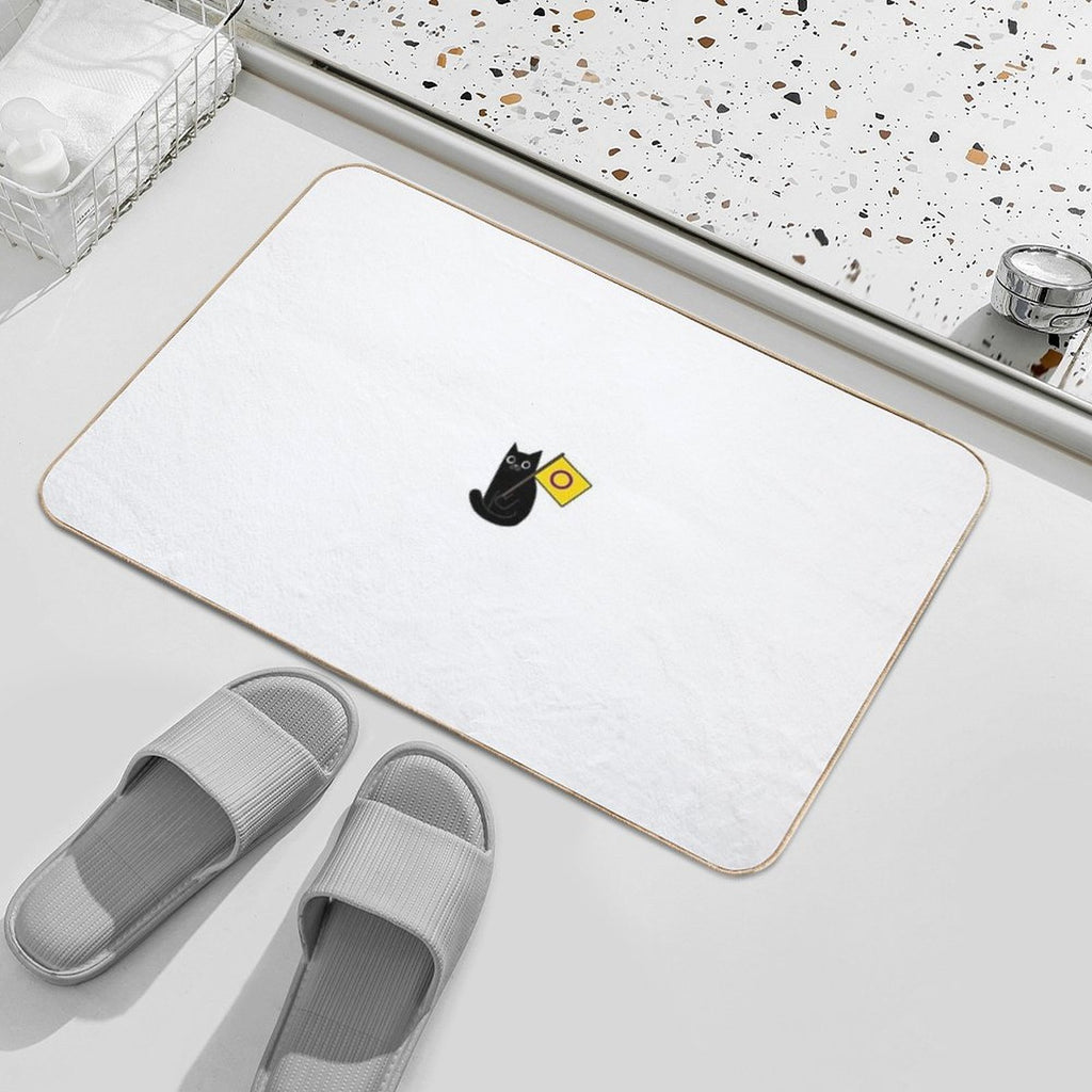 Intersex Pride Flag Black Cat Sticker  Versatile Bath Mat