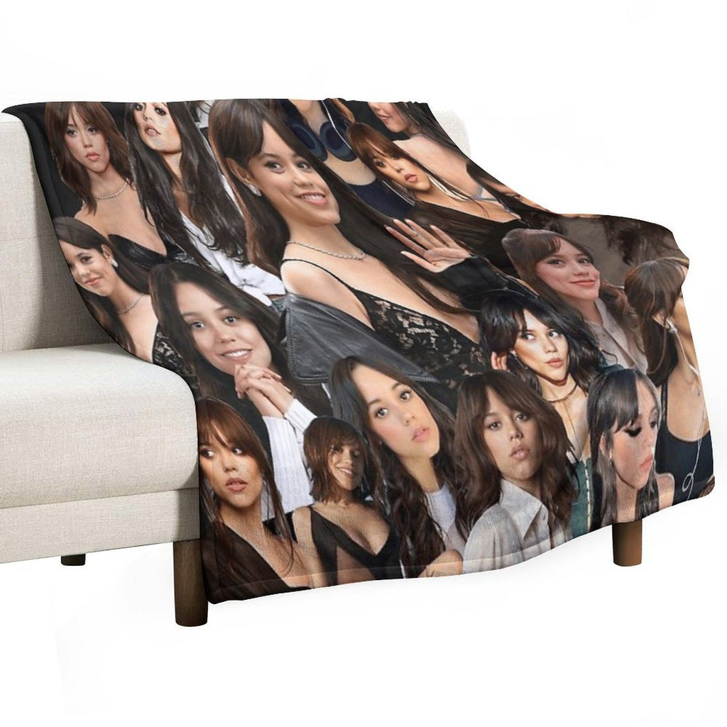 HIGH QUALITY Jenna Ortega Photo Collage Shrink-resistant Throw Blanket