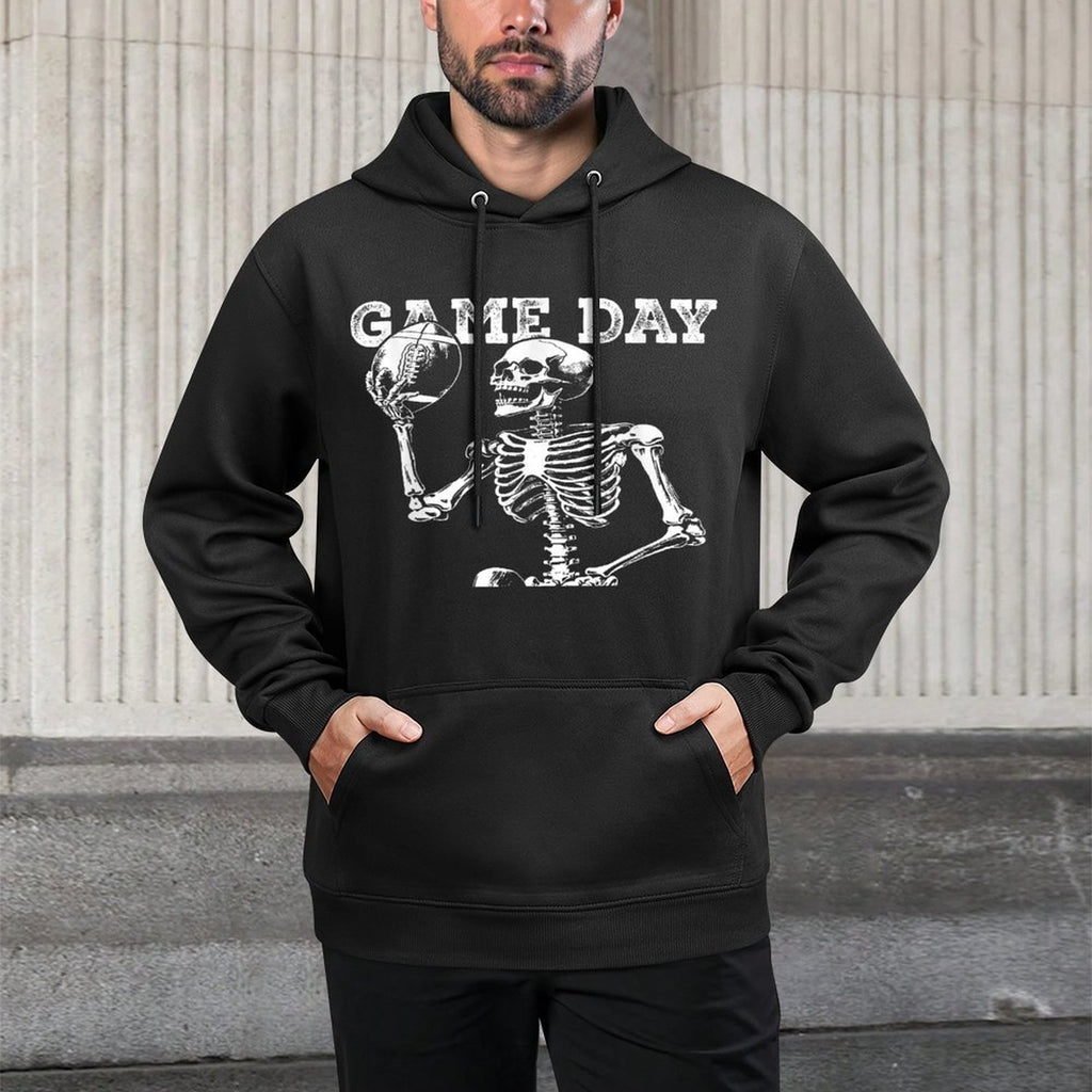 Halloween American Football Skeleton For Men Boys Game Day Moisture-Wicking Hoodie