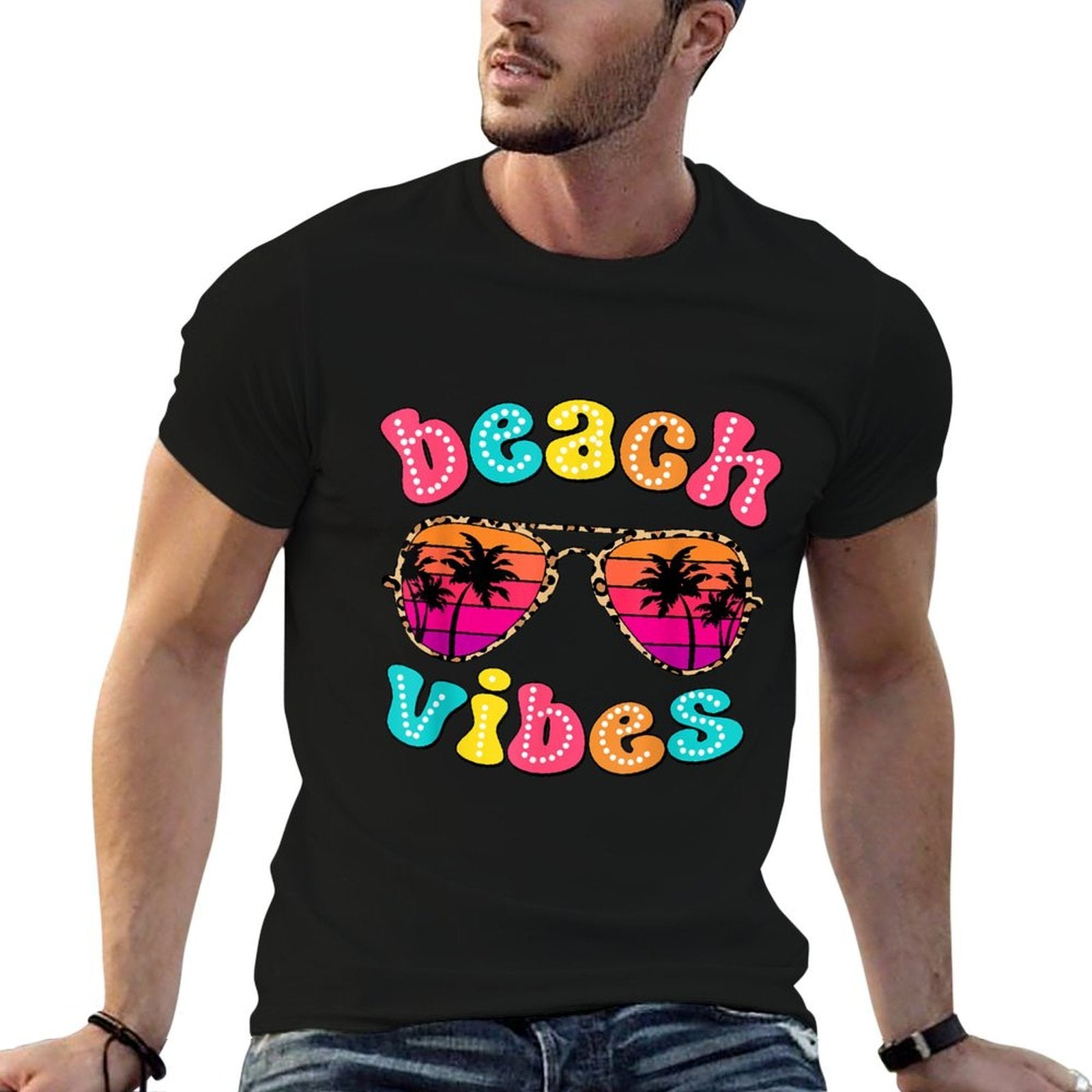 Beach Vibes Summer Sunglasses Retro Cute Girl Women Kid  Affordable Price T-Shirt