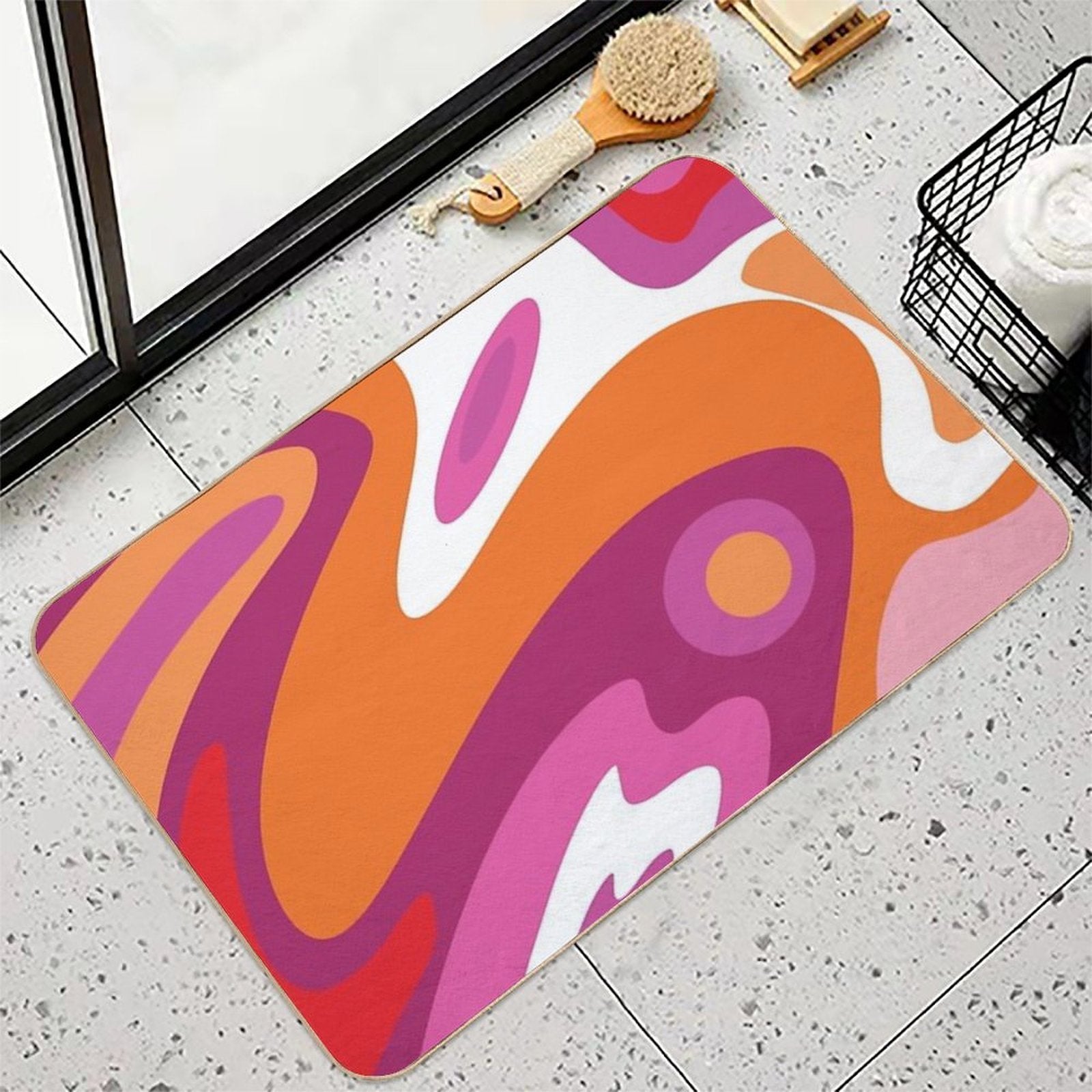 Lesbian Groovy Pattern  Eco-Friendly Bath Mat