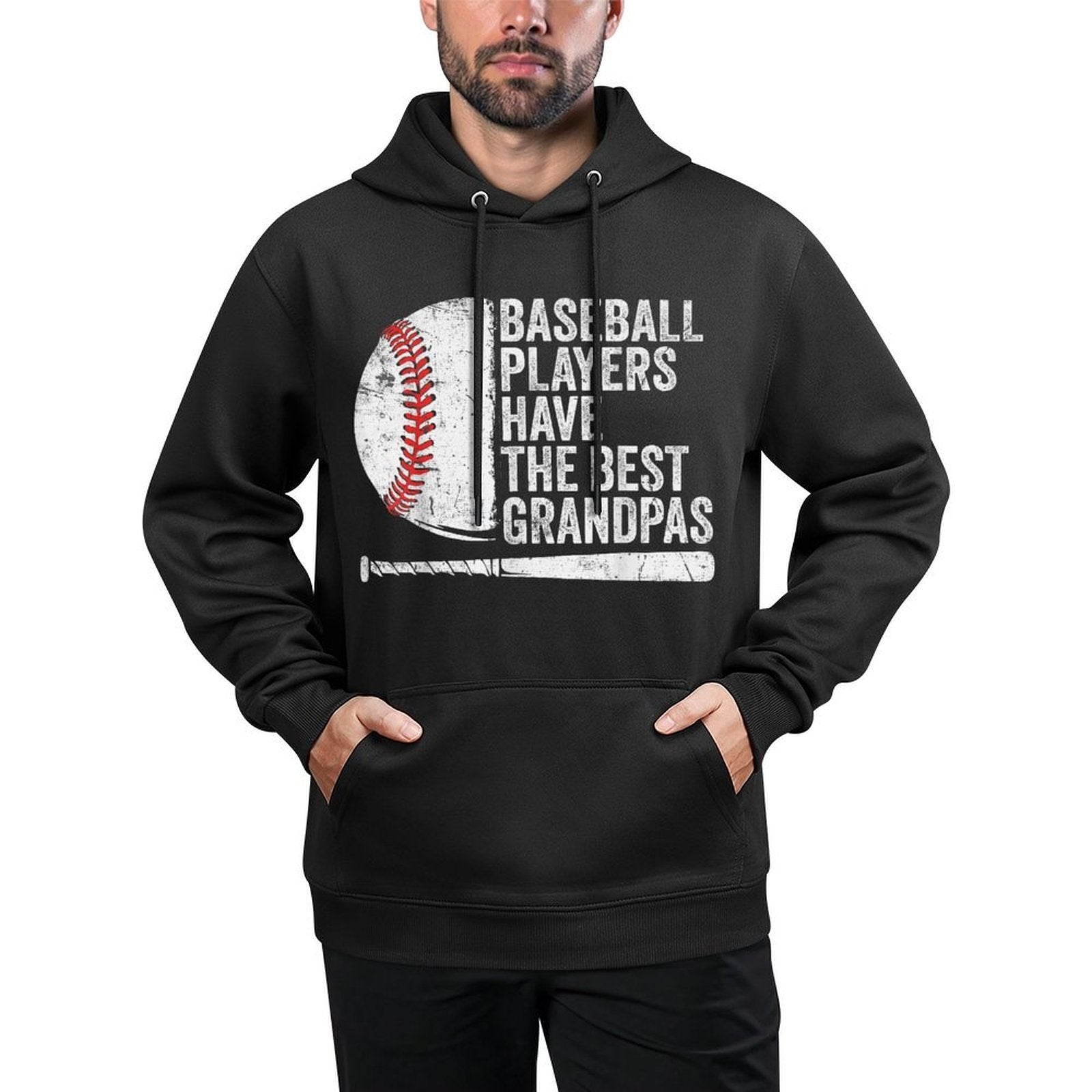 Baseball Player Grandpa And Grandson Baseball Grandpas Colorfast Hoodie