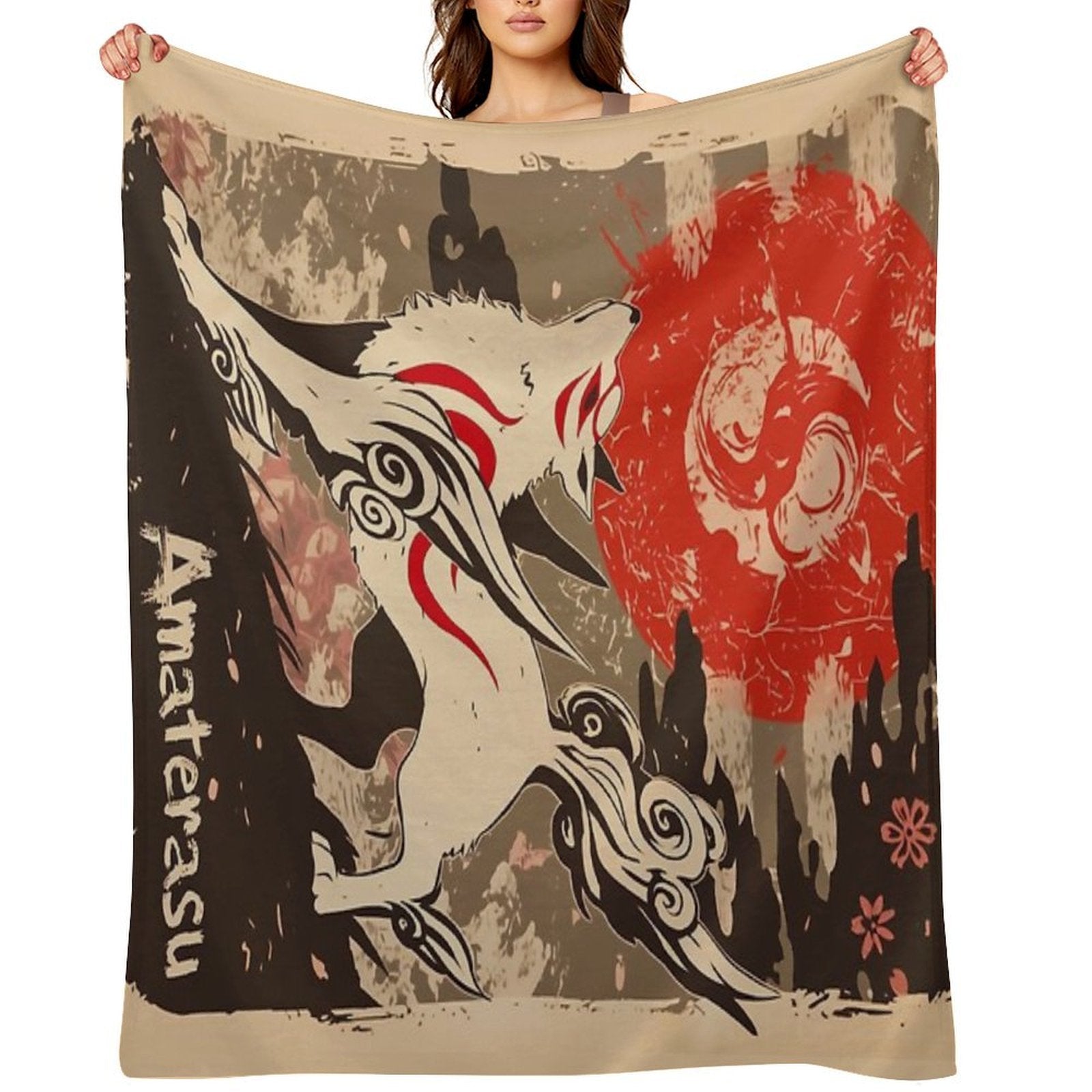 Vintage Amaterasu All-season Throw Blanket