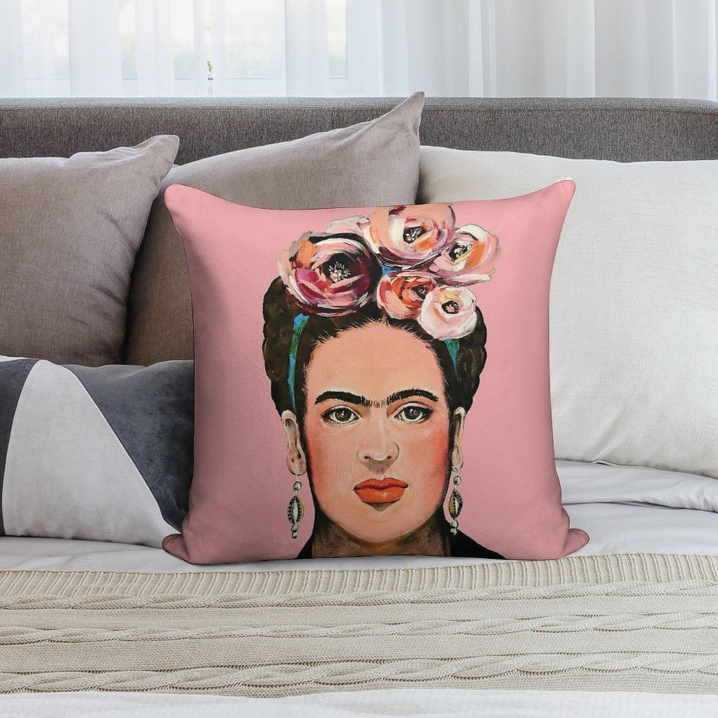 Pink FRIDA Soft Fade-Resistant Throw Pillow