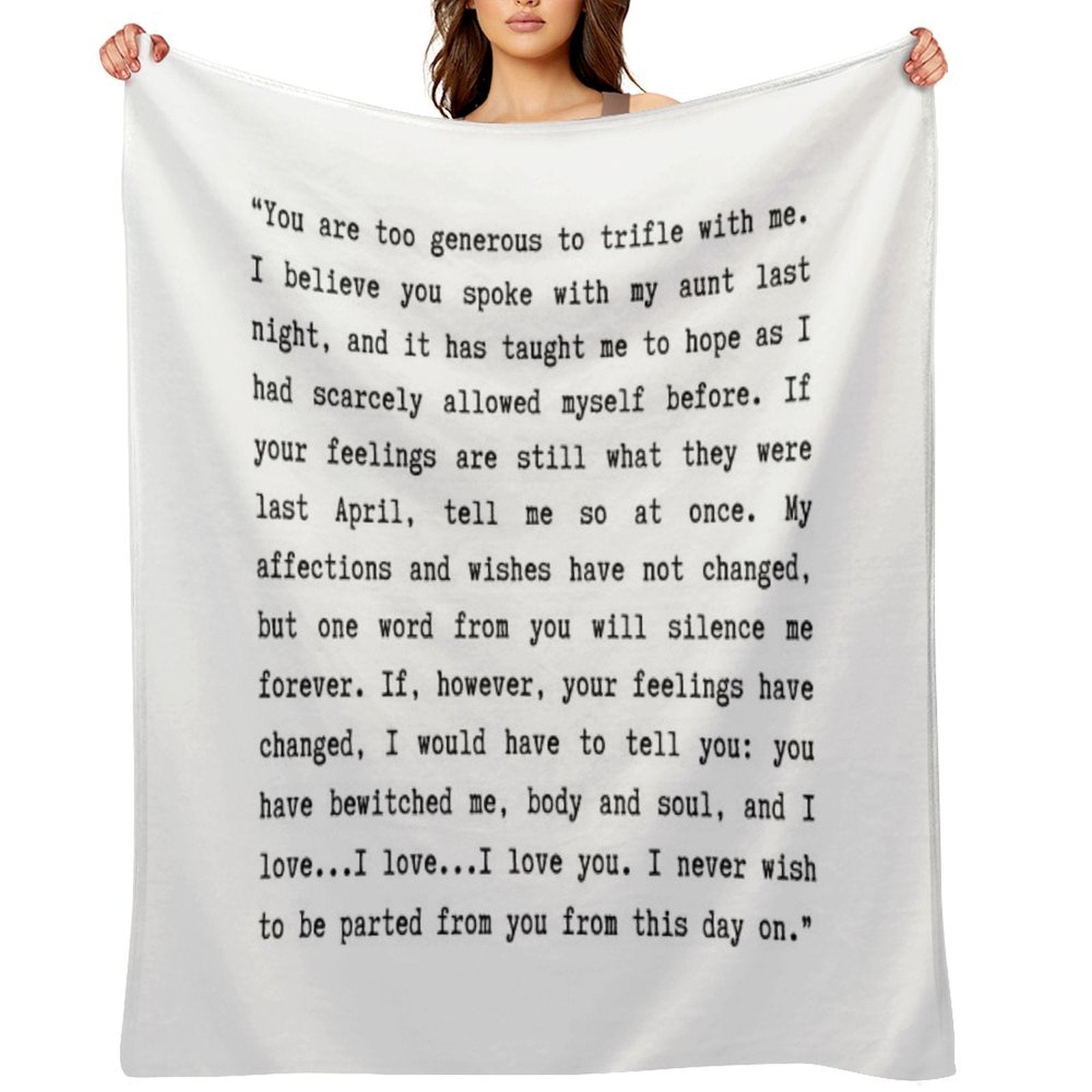 Pride & Prejudice (2005) I Love You Quote Easy Care Throw Blanket