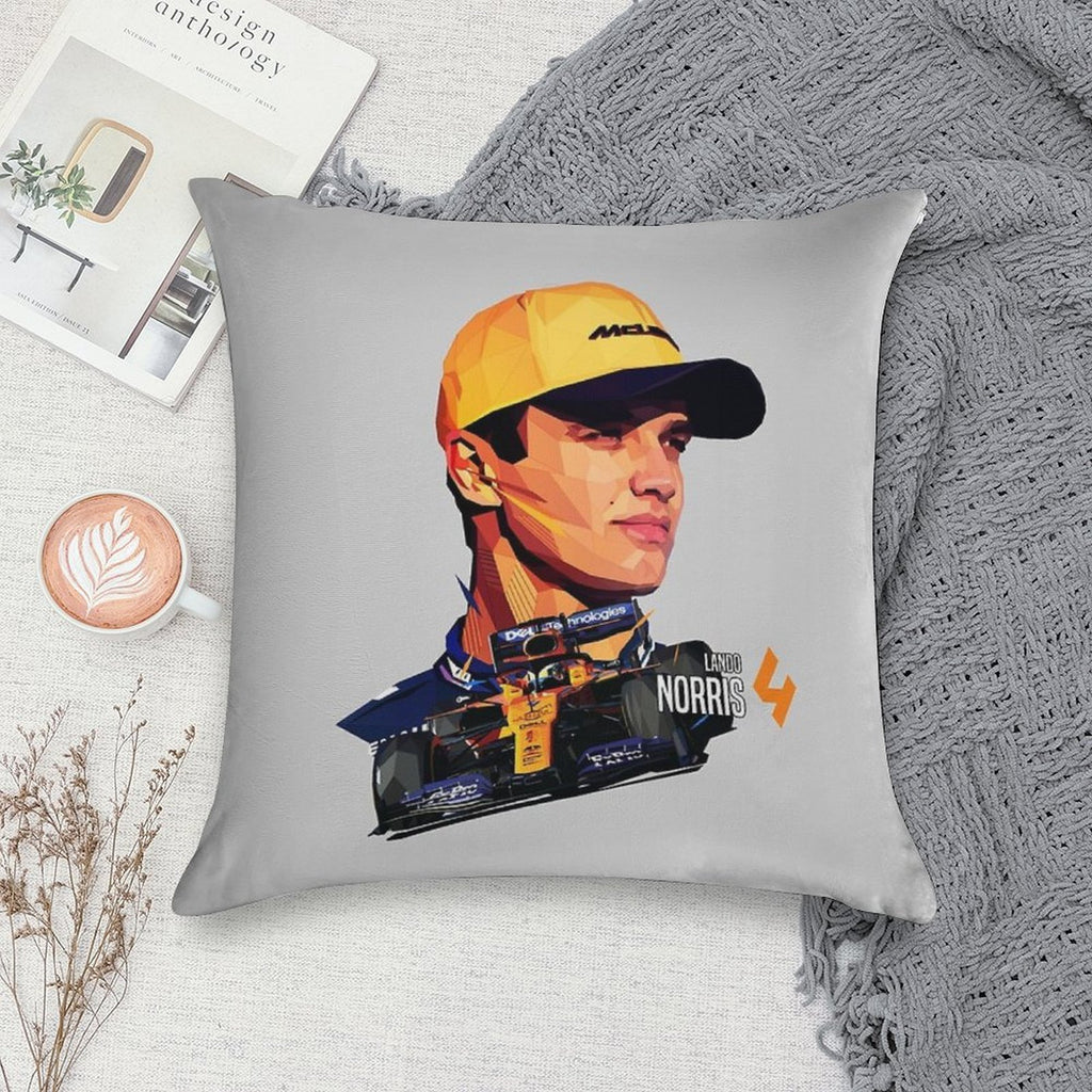 Lando Norris Low Poly V2 Soft Reinforced Edging Throw Pillow