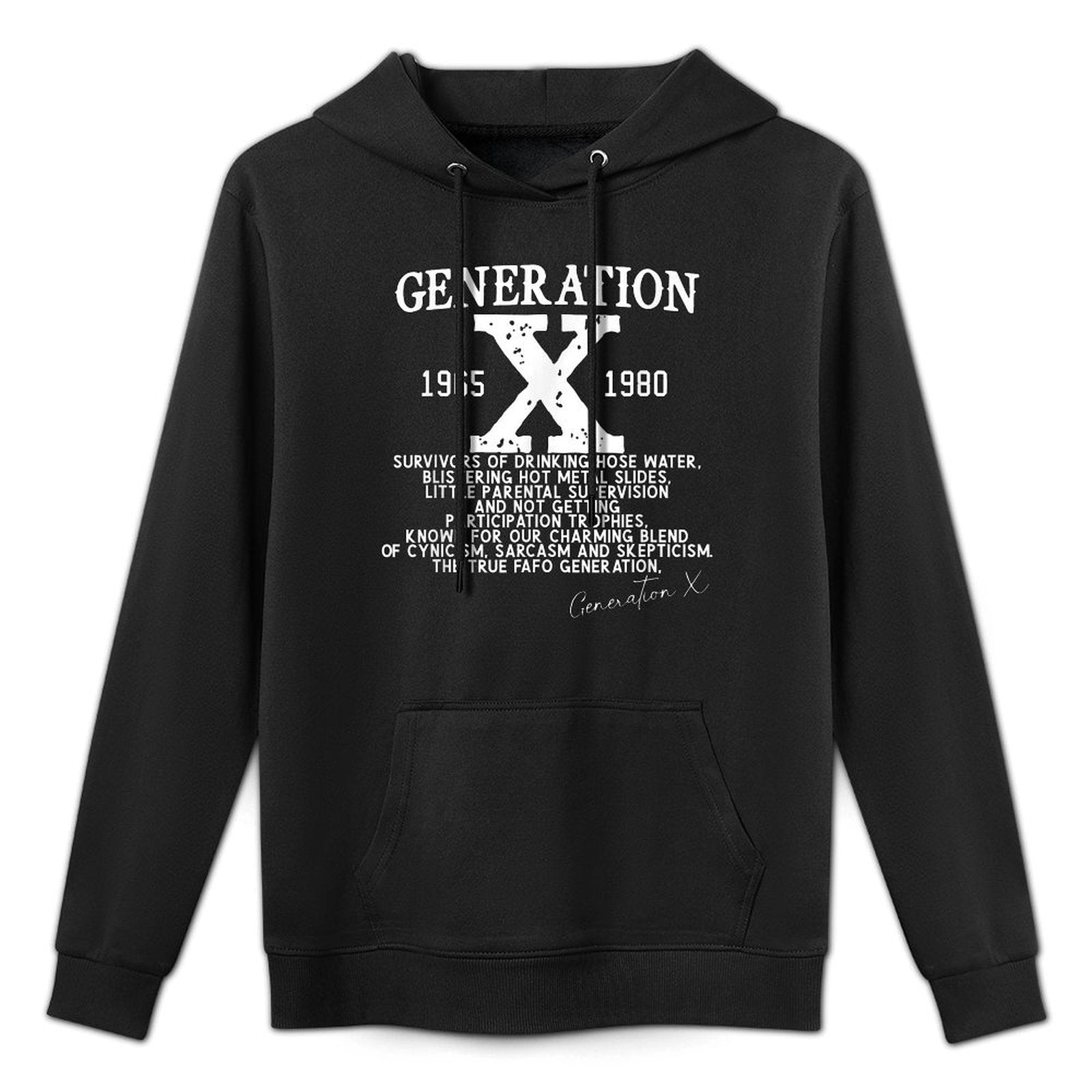 Proud Gen X 1965 to 1980 Vintage Generation X All-Day Comfort Hoodie