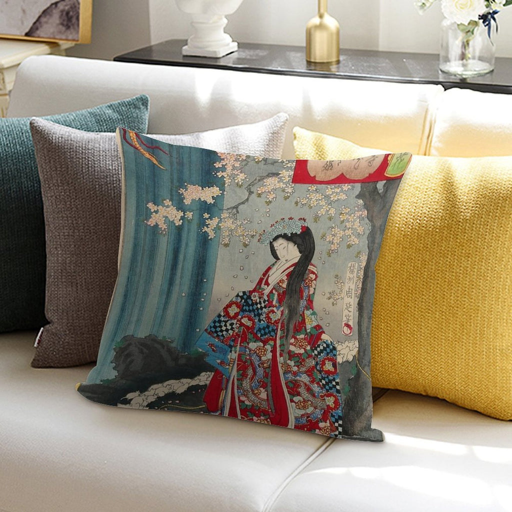 Ukiyo-e Japanese Art Classic Geisha Lady - Japan Art Soft Ultra-Soft Texture Throw Pillow