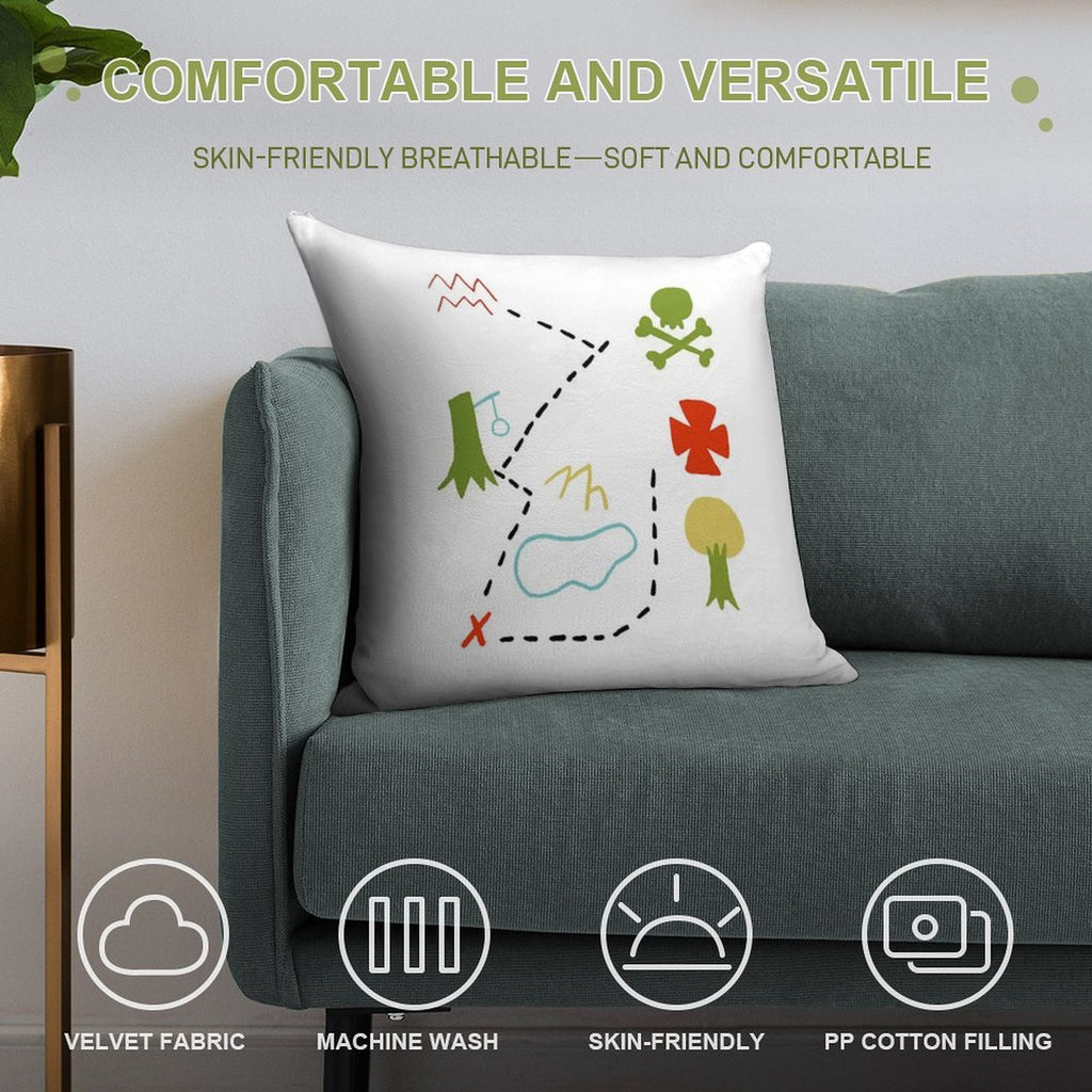 Peter Pan Map Soft Style Accent Throw Pillow