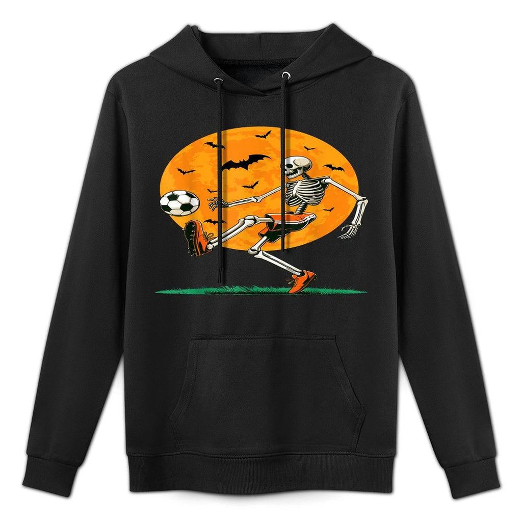 Soccer Skeleton Spooky Football Boys Halloween Soccer Player Customizable Surface Hoodie