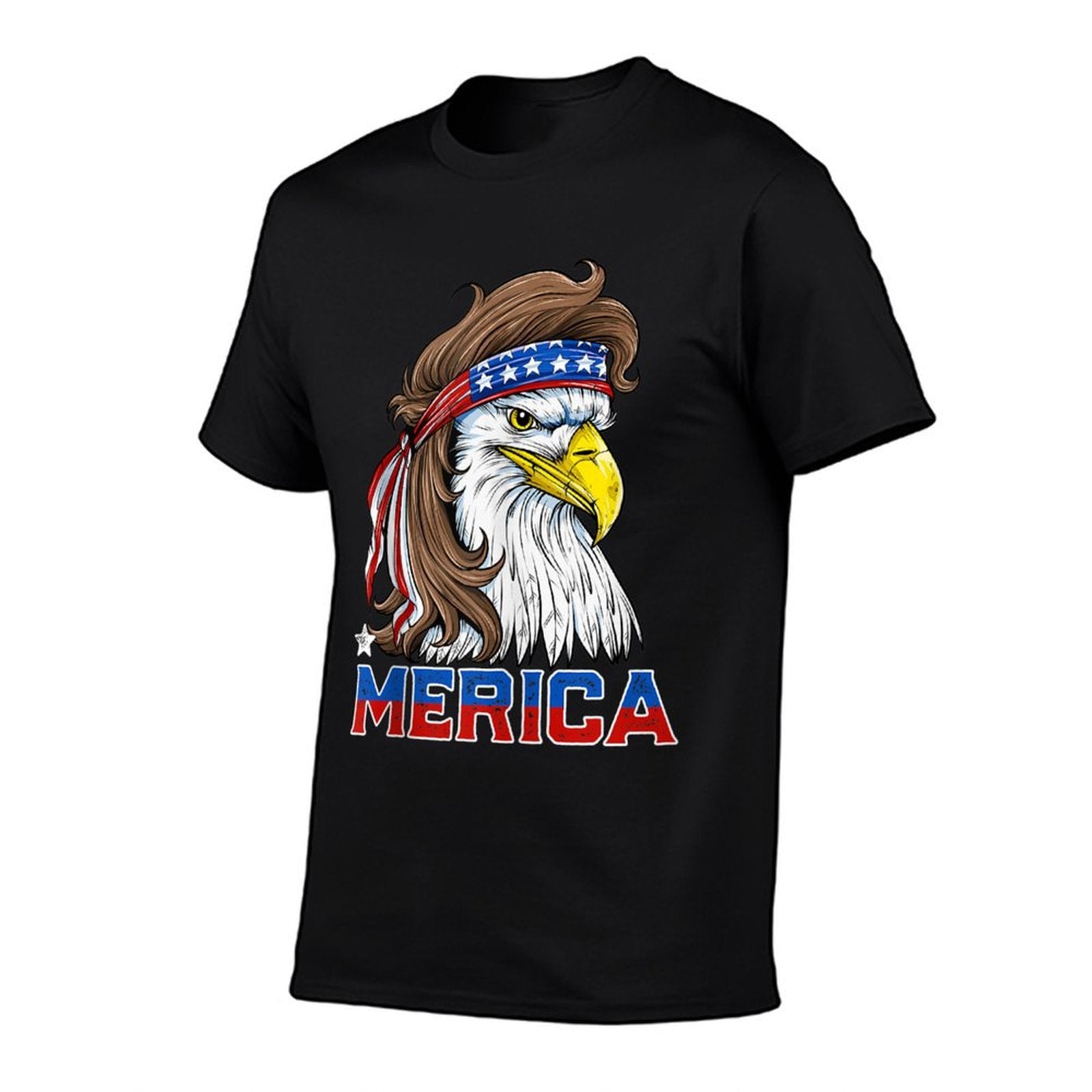 Merica Eagle Mullet 4th of July Men Women American USA  Relaxed-fit T-Shirt