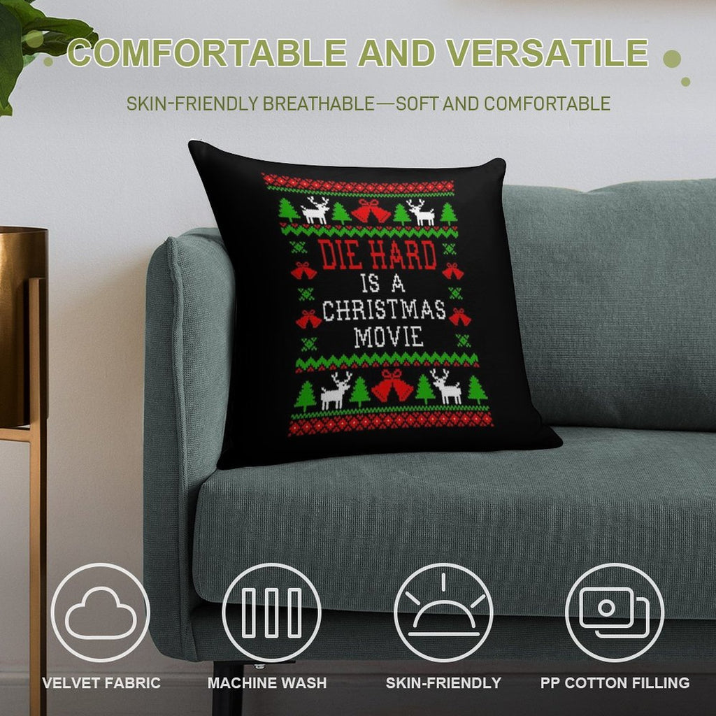 Die Hard Is A Christmas Movie Soft Washable Throw Pillow