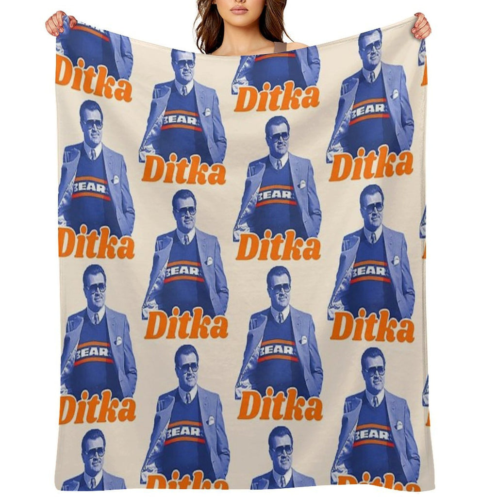 Retro Mike Ditka ))(( Bears Sideline Cool Travel-friendly Throw Blanket