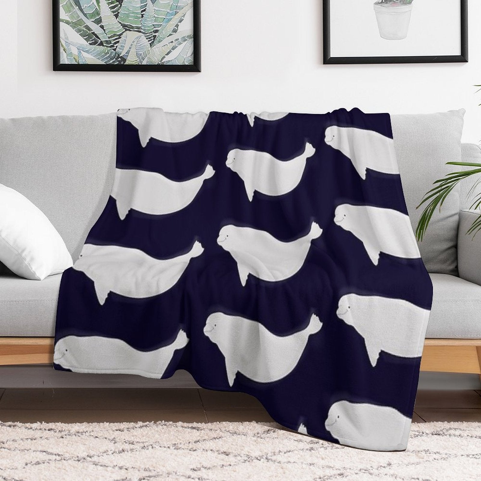 Beluga Shrink-resistant Throw Blanket