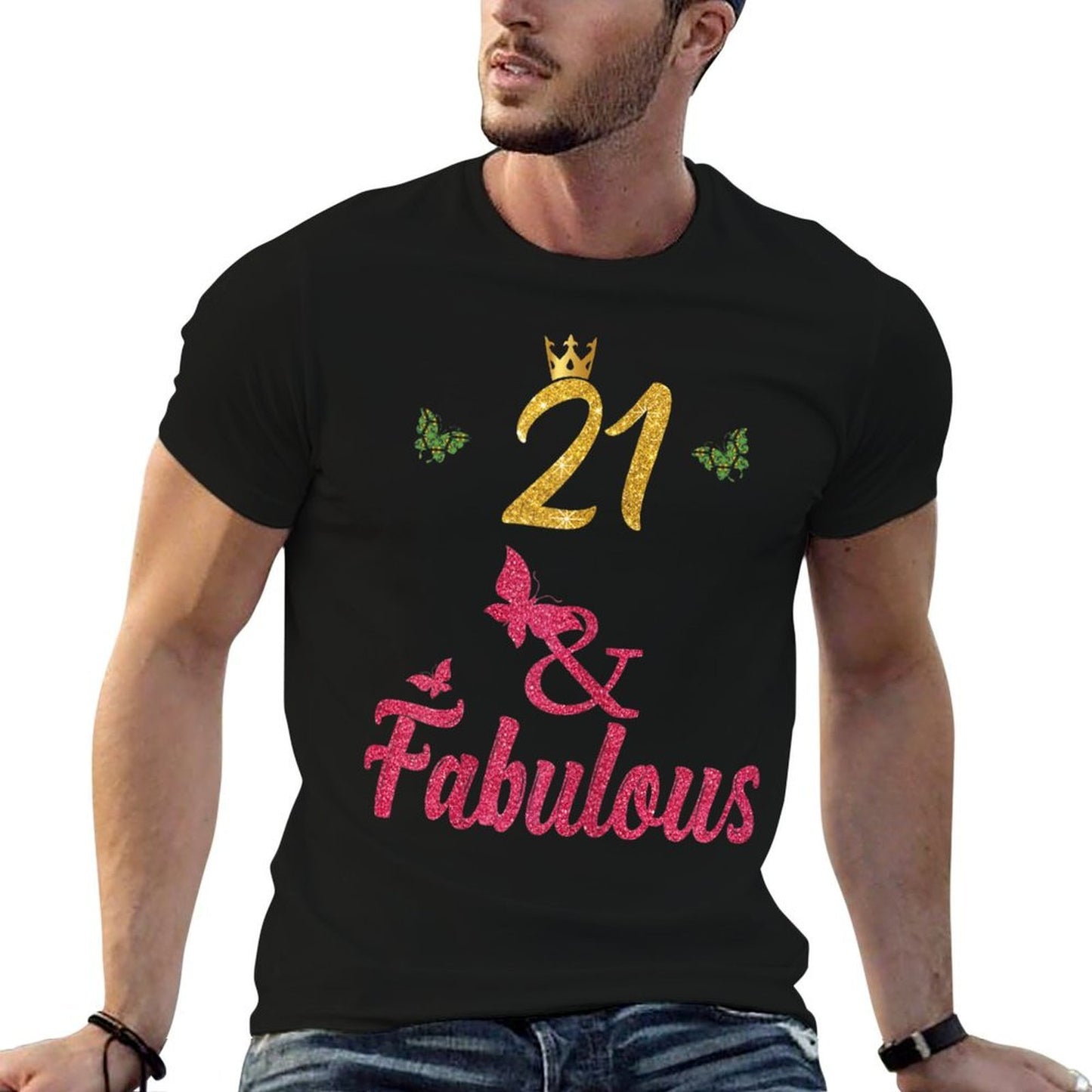 Womens Womens 21 Year And Fabulous 21st Birthday  Polyester Blend T-Shirt