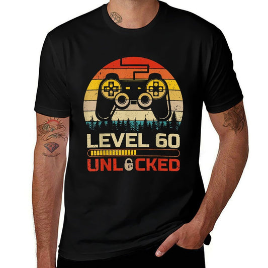 Vintage Retro Level 60 Unlocked Video Game 60th Birthday  Eco-friendly Material T-Shirt