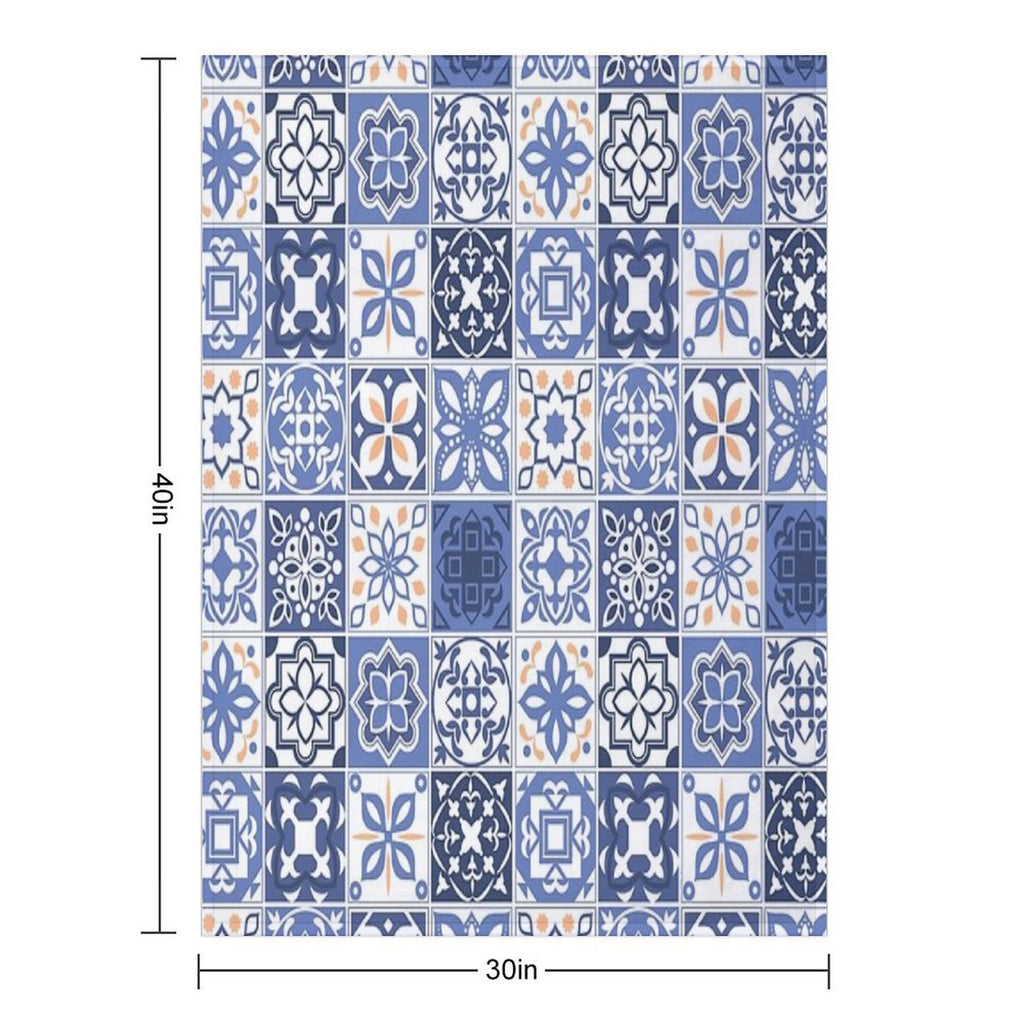 Blue Portuguese Tile Quick-dry Throw Blanket