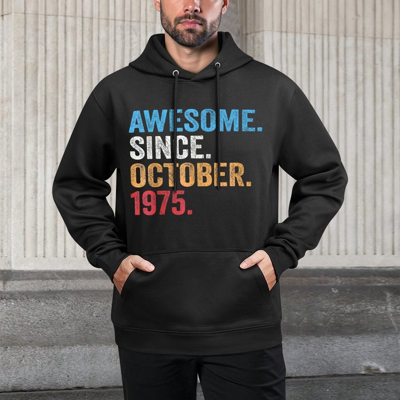 50th Birthday Gifts for Men Women Awesome Since October 1975 Durable Construction Hoodie