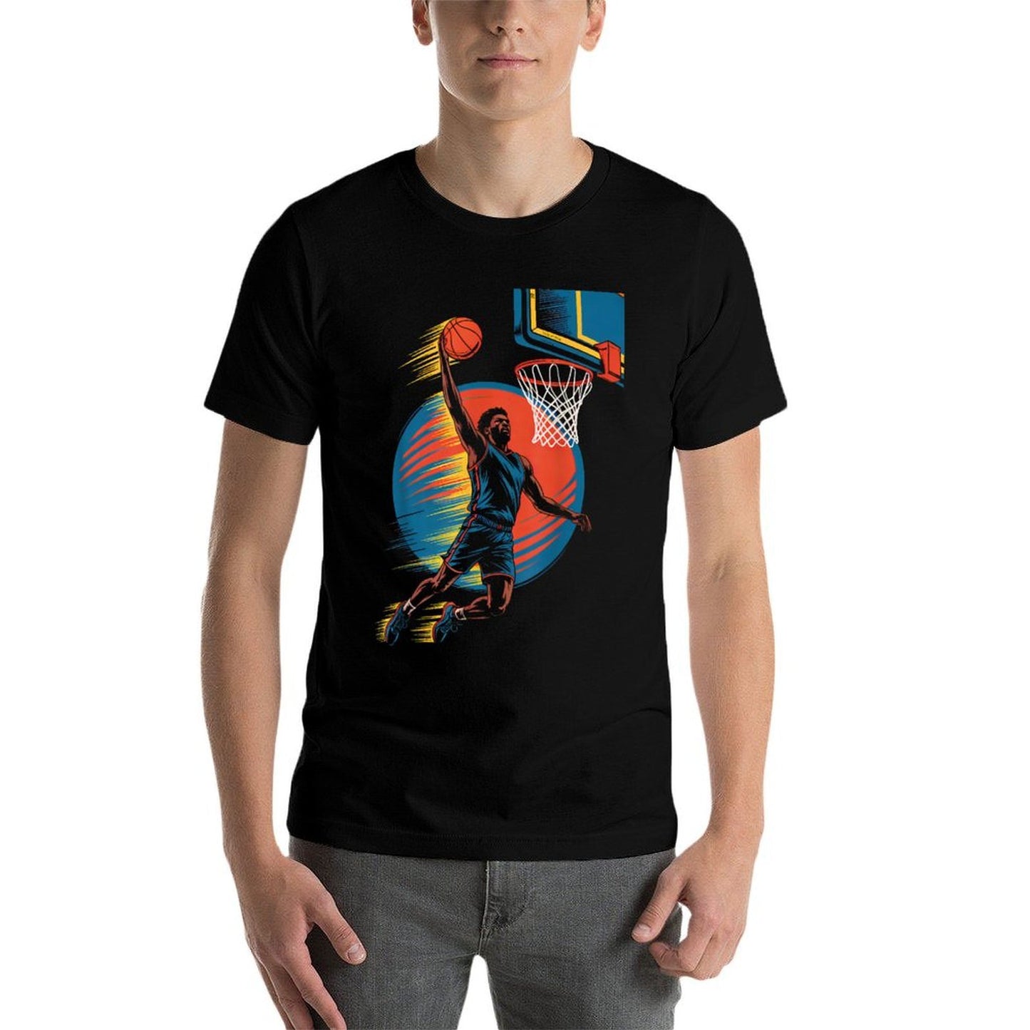 Vintage Basketball Player Birthday for Men Boys Basketball  Durable T-Shirt