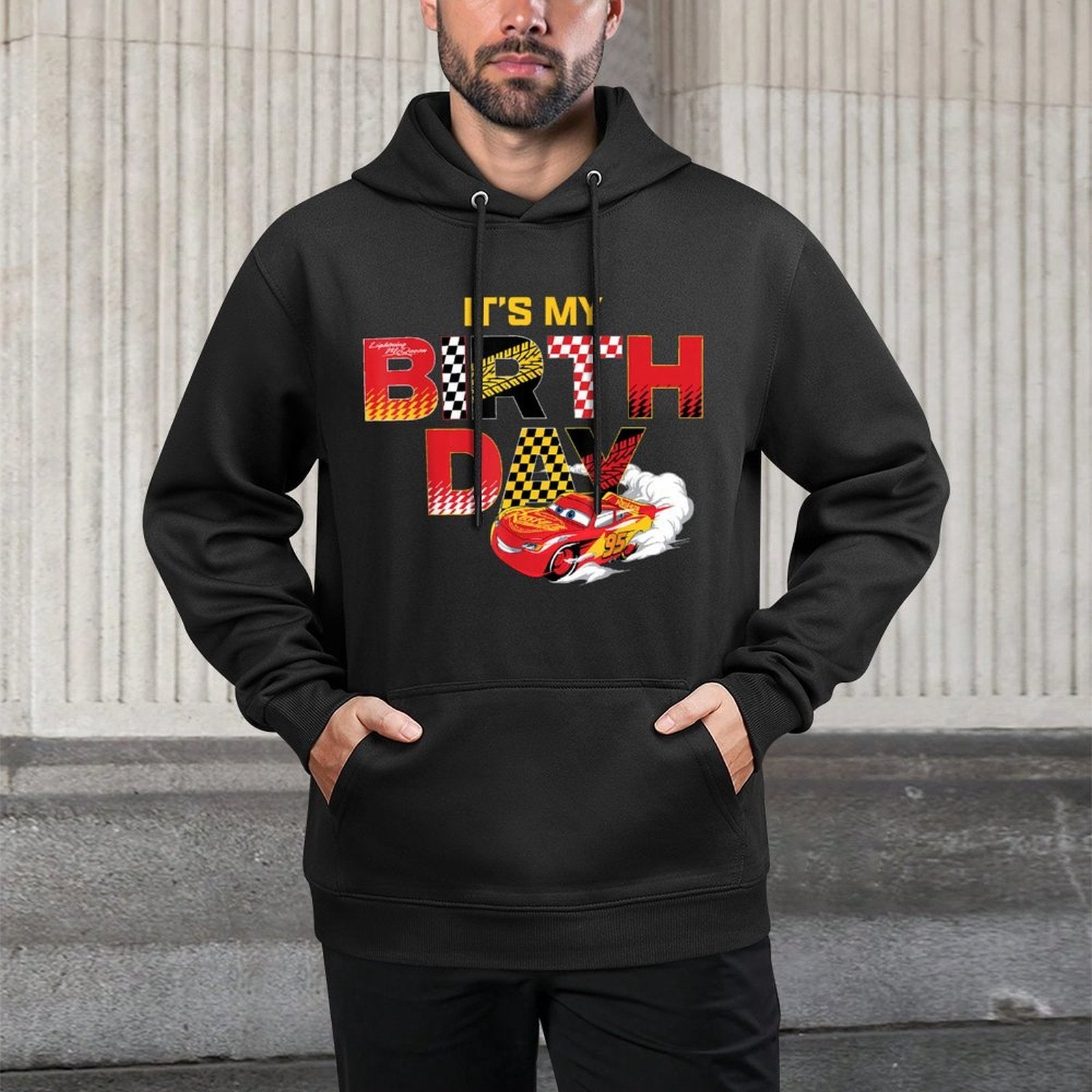 Disney  Pixars Cars “Its My Birthday” Lightning McQueen Customizable Surface Hoodie