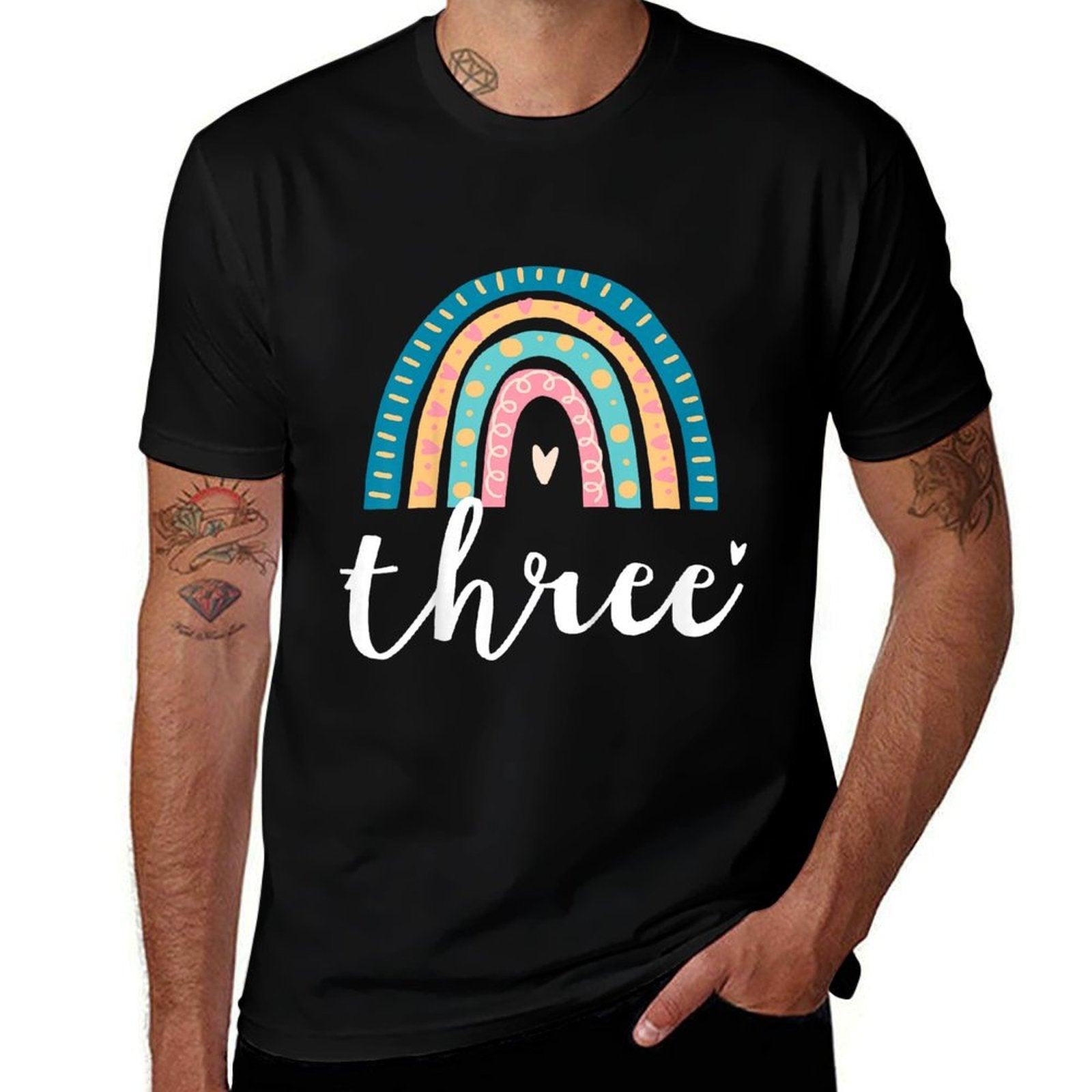 Kids Three Year Old Rainbow 3rd Birthday Gifts For Girls 3 Bday  Odor-resistant T-Shirt